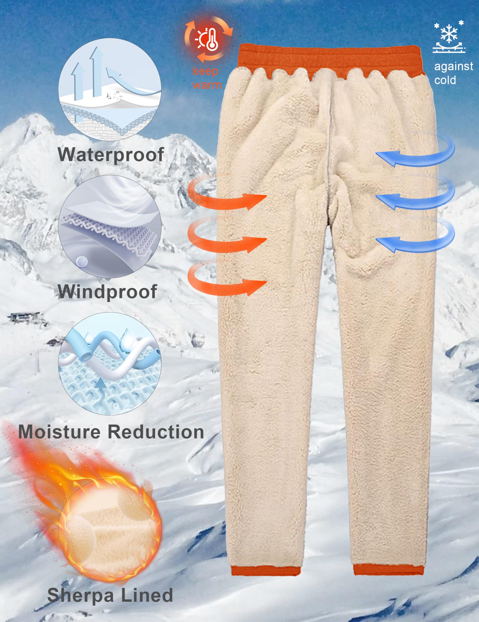 MAGCOMSEN Men's Winter Fleece Pants - Sherpa Lined Thermal Sweatpants for Cold Weather, Thick Warm Athletic Joggers for Running & Outdoor Activities | Cozy Lounge Pants for Home, Gym & Casual Wear
