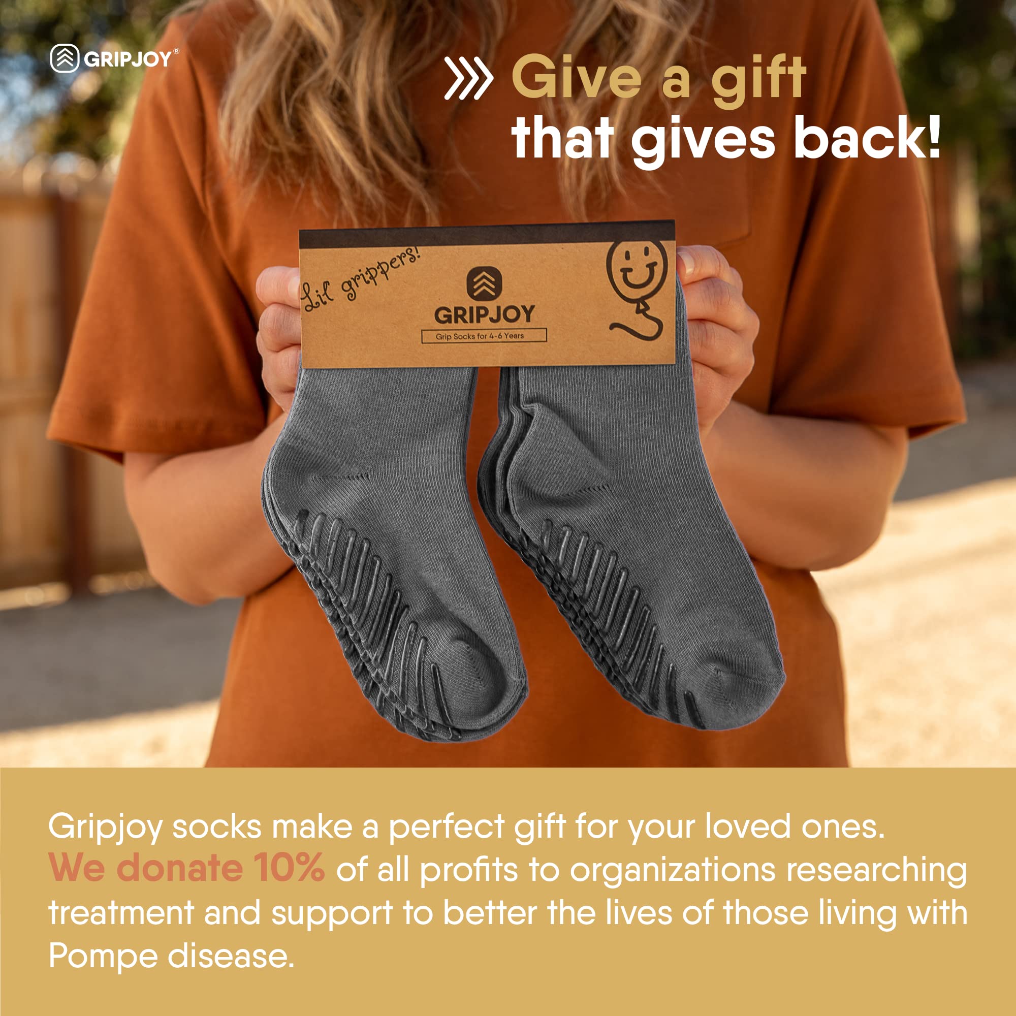Gripjoy Non-Slip Toddler Socks with Grippers - 4 Pairs of Anti-Slip Baby Socks for Boys & Girls - Perfect for Playtime, Daycare, and Learning to Walk