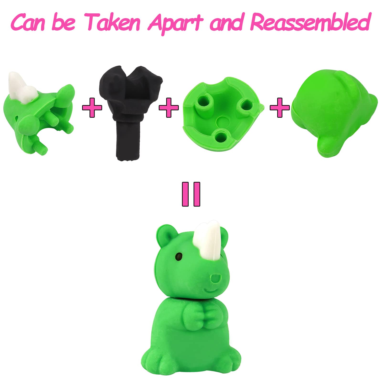 24 Pcs Cute Animal Puzzle Erasers for Kids - Bulk Classroom Supplies, Fun Pencil Toppers & Student Rewards - Perfect for School, Art Projects & Party Favors