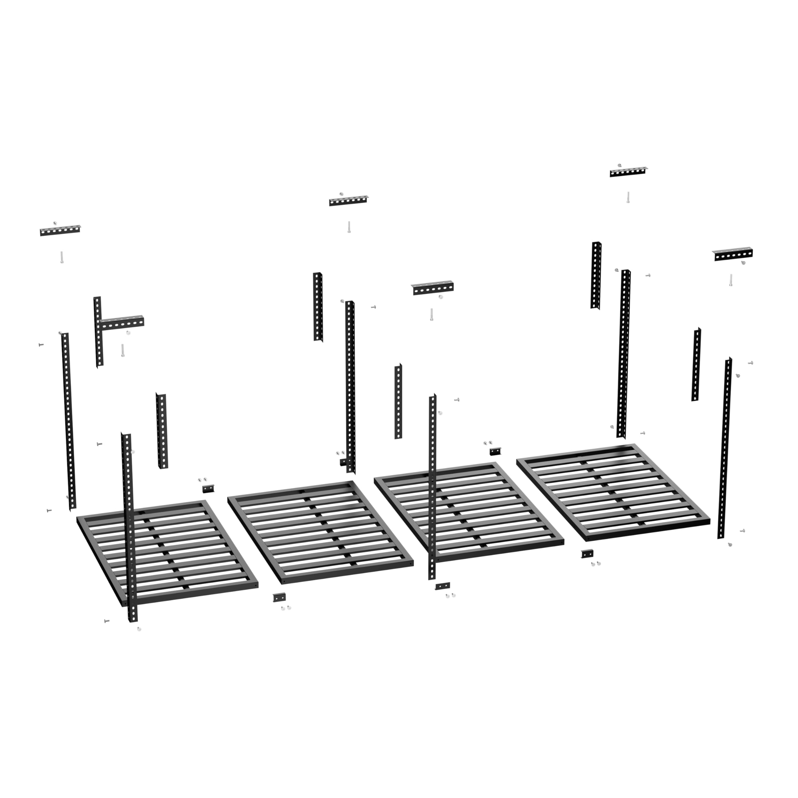 TUFFIOM Heavy Duty Overhead Garage Storage Rack - 3x8 ft Adjustable Ceiling Storage System with 750 lbs Capacity (22