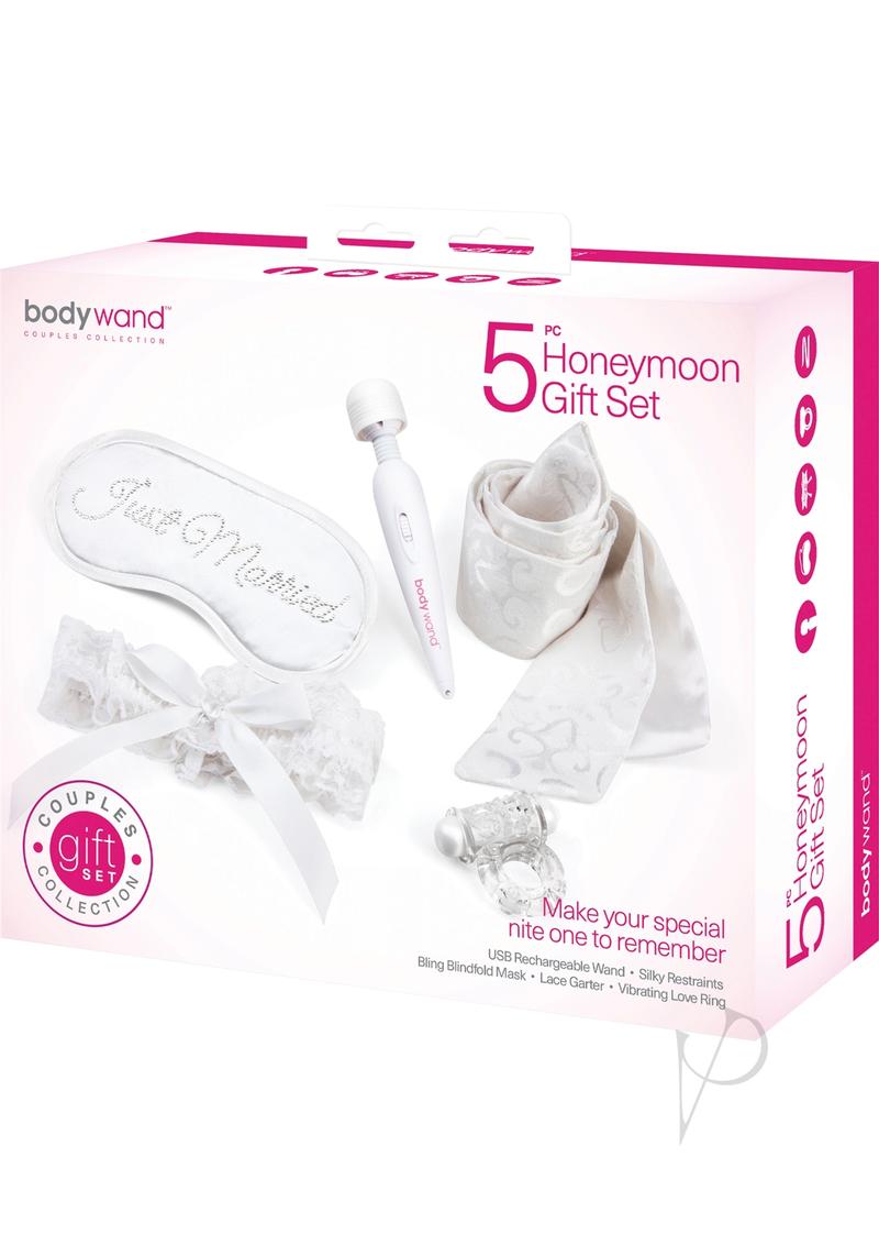 Bodywand Couples Collection Honeymoon Gift Set - 5 Piece White Massage Kit for Romantic Getaways & Couples Spa Nights