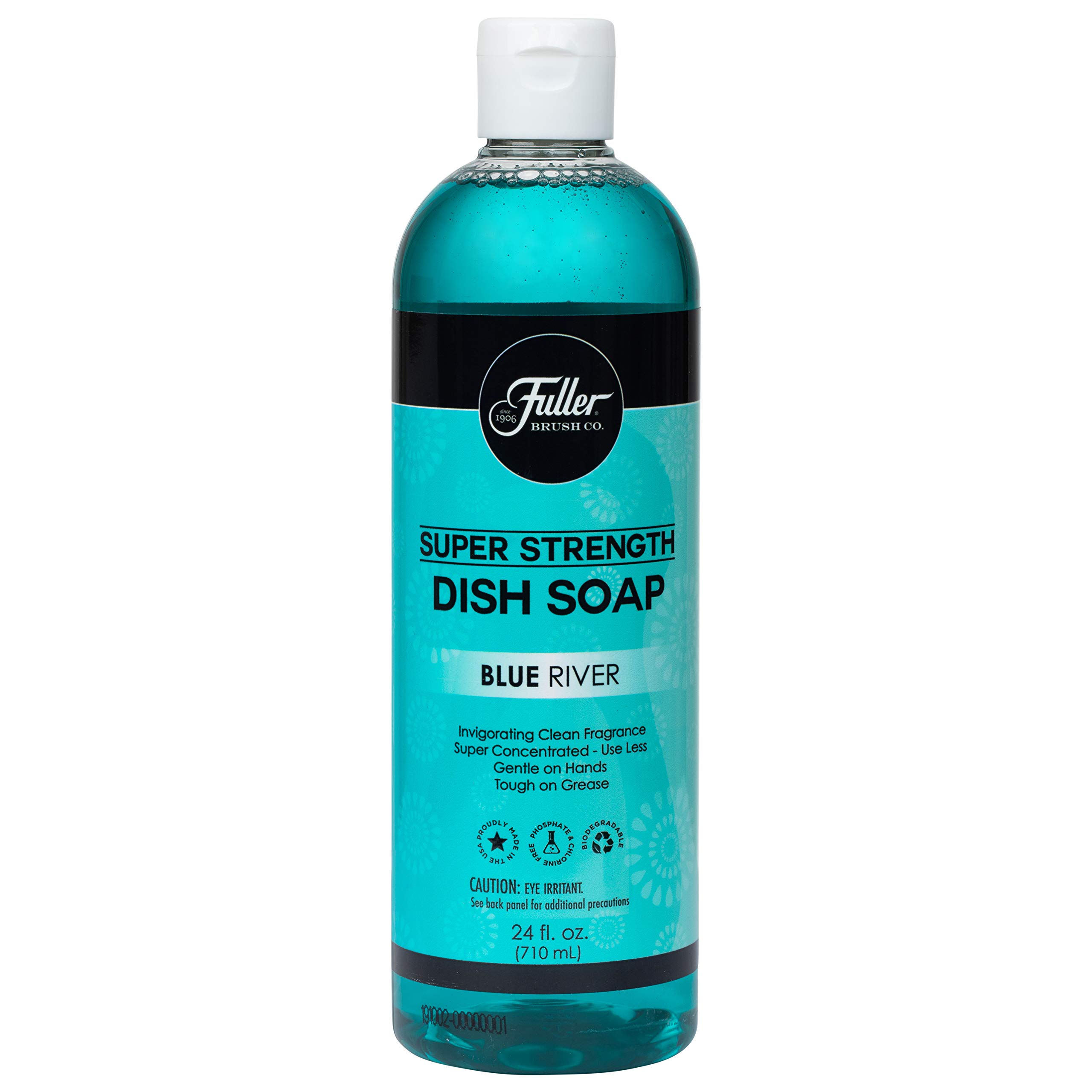 Fuller Brush Super Strength Dish Soap - Ultra Concentrated Formula Saves Money | Cleans Dishes, Glasses, Silverware, Pots & Countertops | Refreshing Blue River Scent | Perfect for Kitchen, Camping & Outdoor Cooking