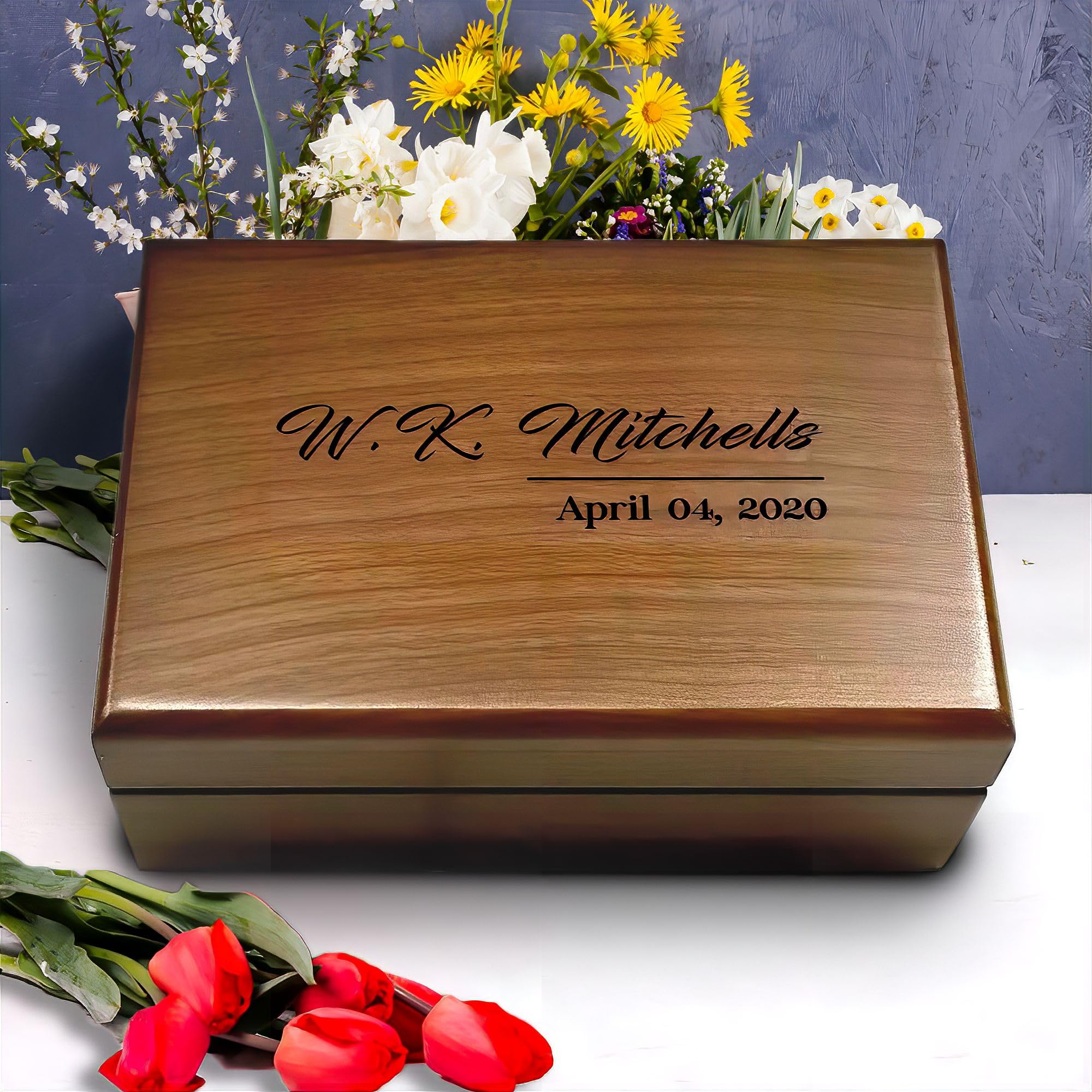 Personalized Memory Box - Custom Engraved Keepsake Box for Couples | Wedding, Anniversary & Birthday Gift for Husband or Wife | Monogrammed Jewelry Storage Box | Perfect for Preserving Wedding Vows, Love Letters & Special Mementos