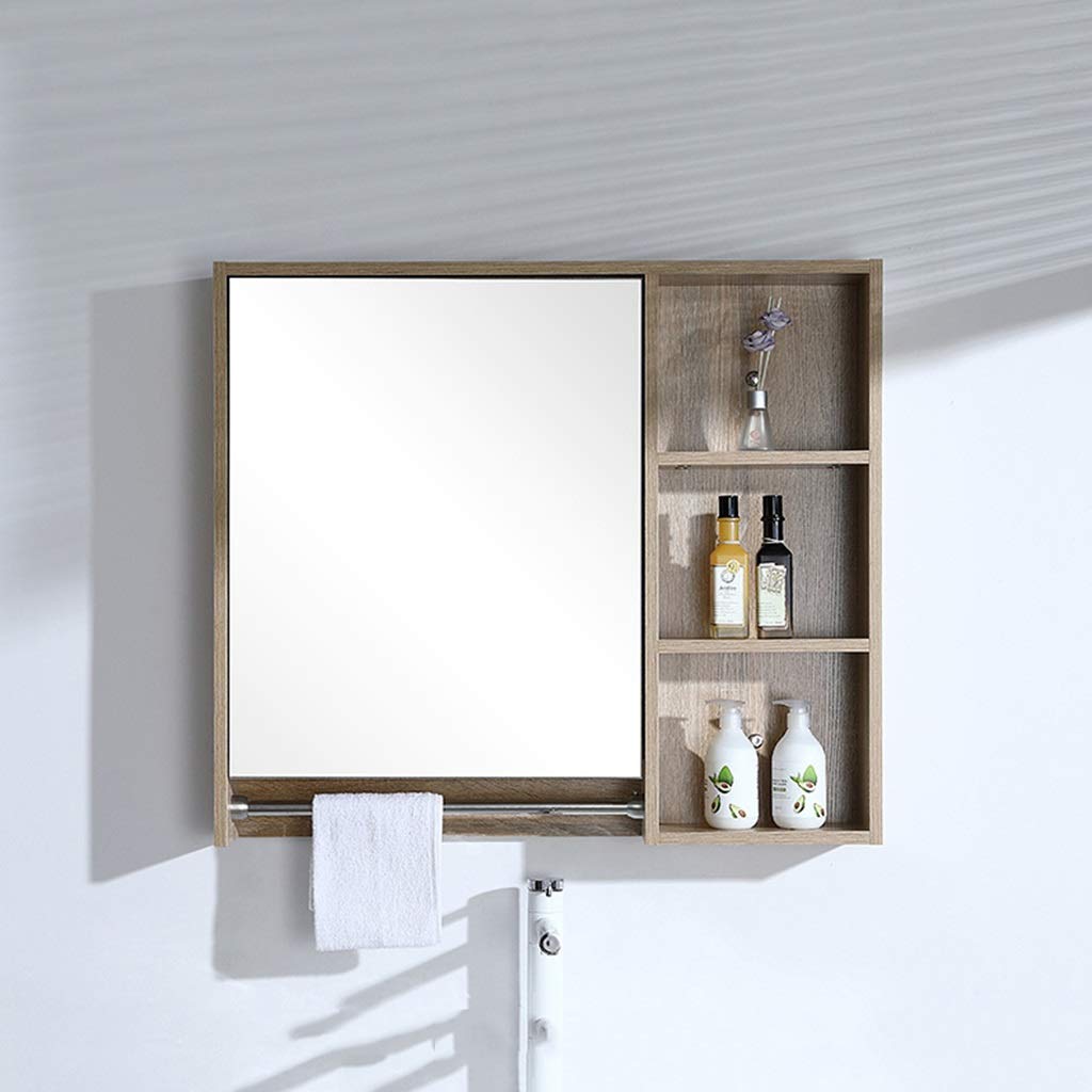 Lighted Vanity Mirror with Towel Rack - Solid Wood Wall Mounted Bathroom Mirror Cabinet for Makeup & Home Decor | Perfect for Bedroom, Bathroom & Dressing Room Vanity Areas