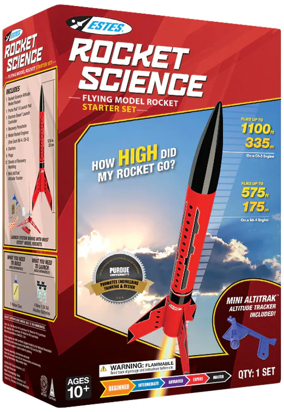 Estes Rocket Science Model Rocket Launch Set for Beginners - Complete Kit with Engines, Launch Controller, Launch Pad & Altitude Tracker (5326) | STEM Educational Toy, Outdoor Science Activity for Kids & Teens | Perfect for School Projects, Birthday Gifts & Family Bonding