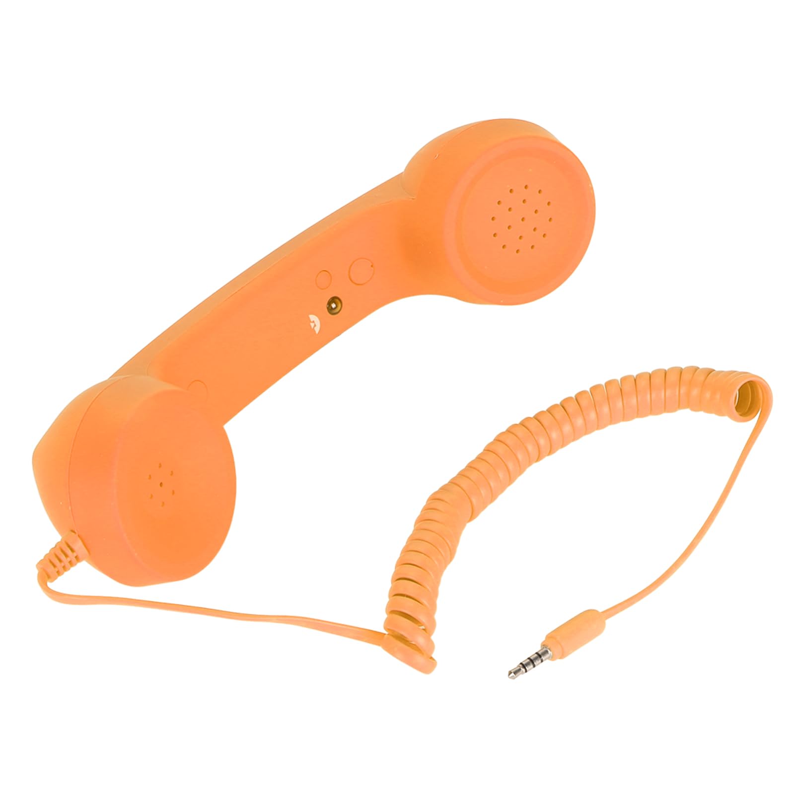 Vintage Retro Telephone Handset with 3.5mm Jack - Orange Cell Phone Receiver Mic & Speaker for Smartphones - Perfect for Nostalgic Calls, TikTok Videos, and Themed Parties