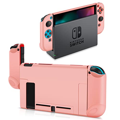 TNP Anti-Slip Ergonomic Joy-Con Grip Gel Guards with Thumb Caps - Protective Silicone Controller Cover for Nintendo Switch (Pink) | Perfect for Gaming, Travel & Long Play Sessions