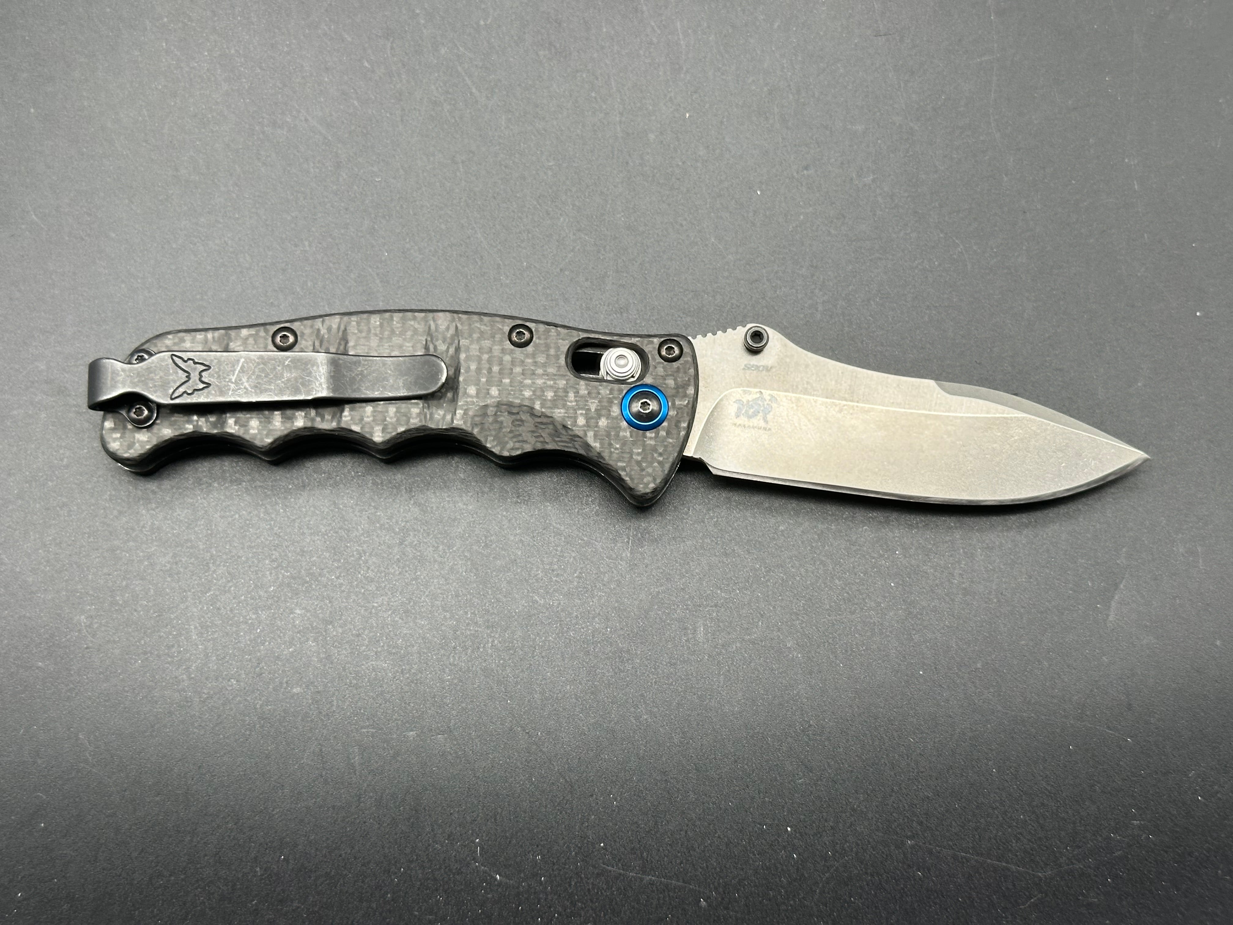 Benchmade Nakamura Carbon Fiber Folding Knife - S90V Steel Blade, Lightweight & Durable - Perfect for EDC, Outdoor Adventures & Tactical Use