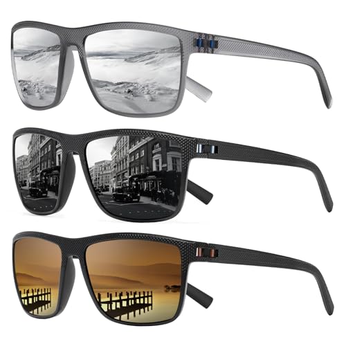 TURBOPEP Square Polarized Sunglasses for Men & Women - Lightweight UV Protection Frame - Perfect for Driving, Running, and Outdoor Activities