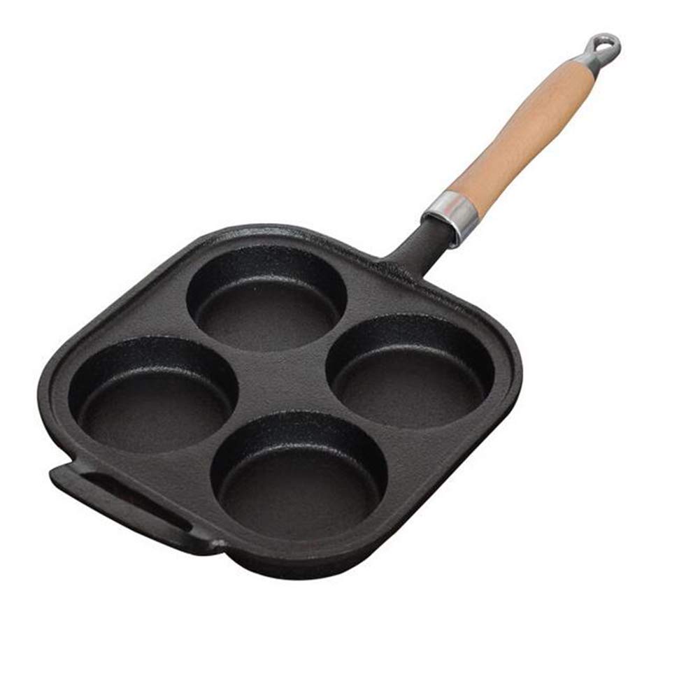 XBSXP Cast Iron Non-Stick Frying Pan - Omelette Egg Burger Cup Cooker, Pancake & Griddle Pan, Induction Compatible - Perfect for Breakfast, Camping & Outdoor Cooking
