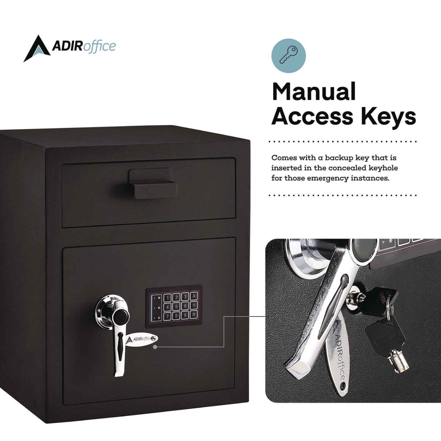 AdirOffice 1.1 Cubic Feet Digital Security Safe Box with Electronic Keypad - 15.3