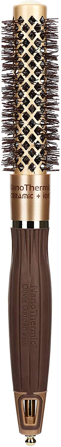 Olivia Garden NanoThermic Ceramic + Ion Round Thermal Hair Brush - Non-Electric Styling Tool for Frizz Control & Shine - Perfect for Travel, Home Use & Salon Styling