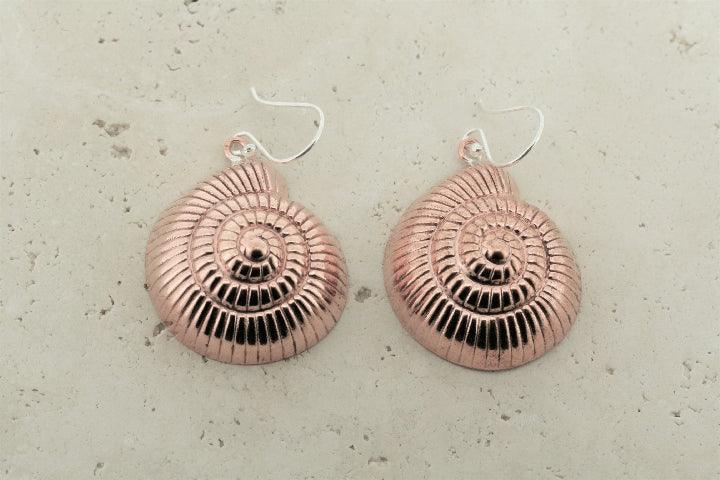 Exquisite Copper Periwinkle Shell Earrings - Handmade Boho Beach Jewelry for Women - Perfect for Summer Vacations, Weddings & Boho Fashion