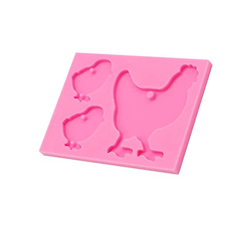 Chicken Silicone Mold Set for Resin, Chocolate & Cake - DIY Chicken Family Keychain & Shape Molds - Perfect for Baking, Candy Making & Craft Projects