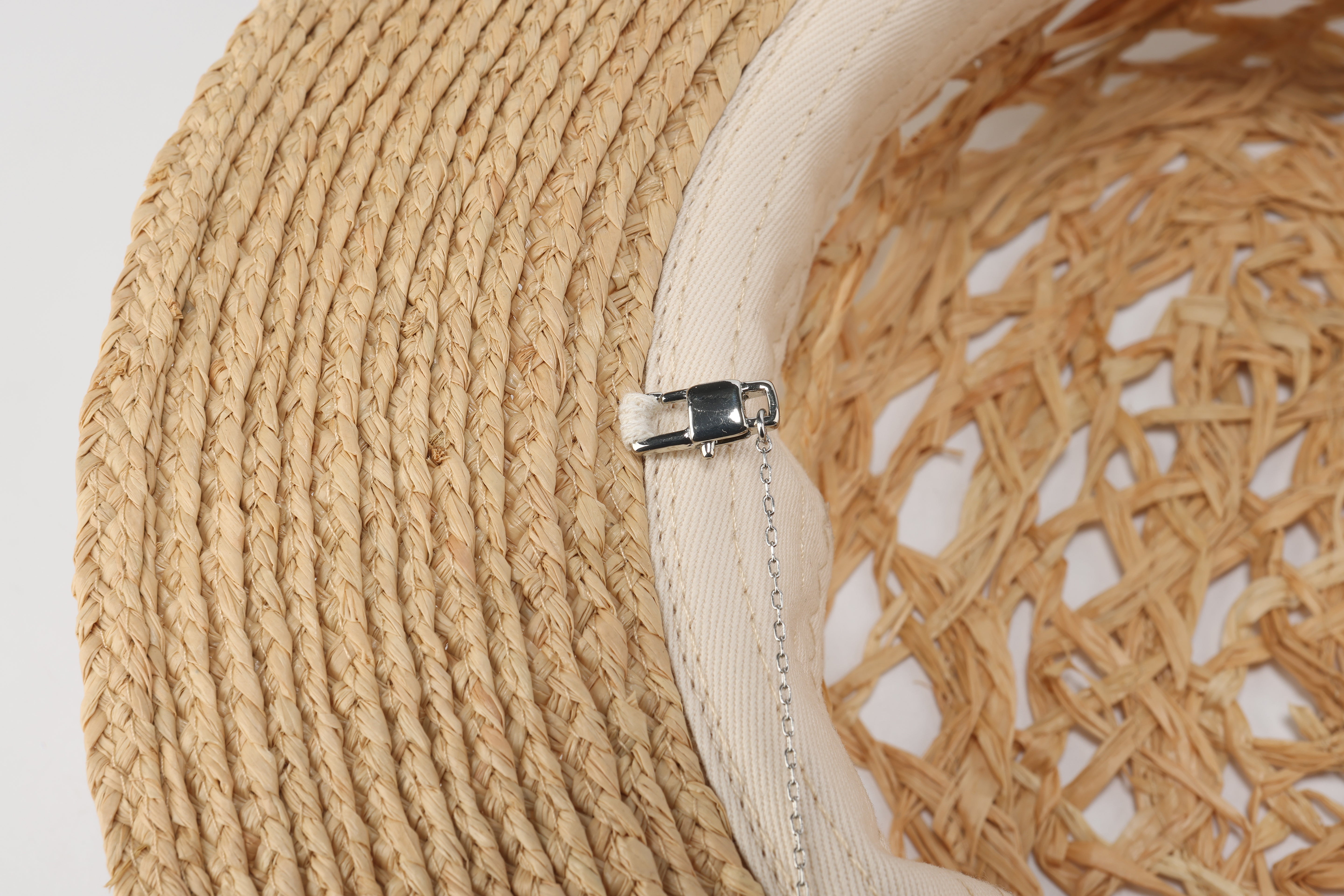Stylish Raffia Straw Hat with Adjustable Hat Chain - Perfect for Beach, Summer Outfits & Outdoor Activities