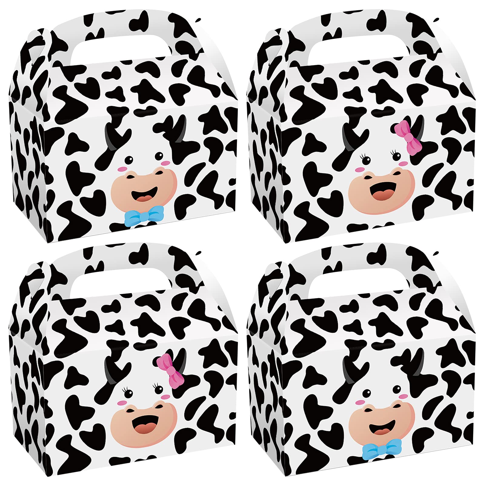 CIEOVO 24 Pack Farm Cow Party Favor Treat Boxes - Eco-Friendly Recycled Cow Theme Goodie Candy Gift Boxes for Farm Animal Birthday Party Decorations & Baby Shower Favors (Perfect for Themed Events, Classroom Treats & Wedding Favors)