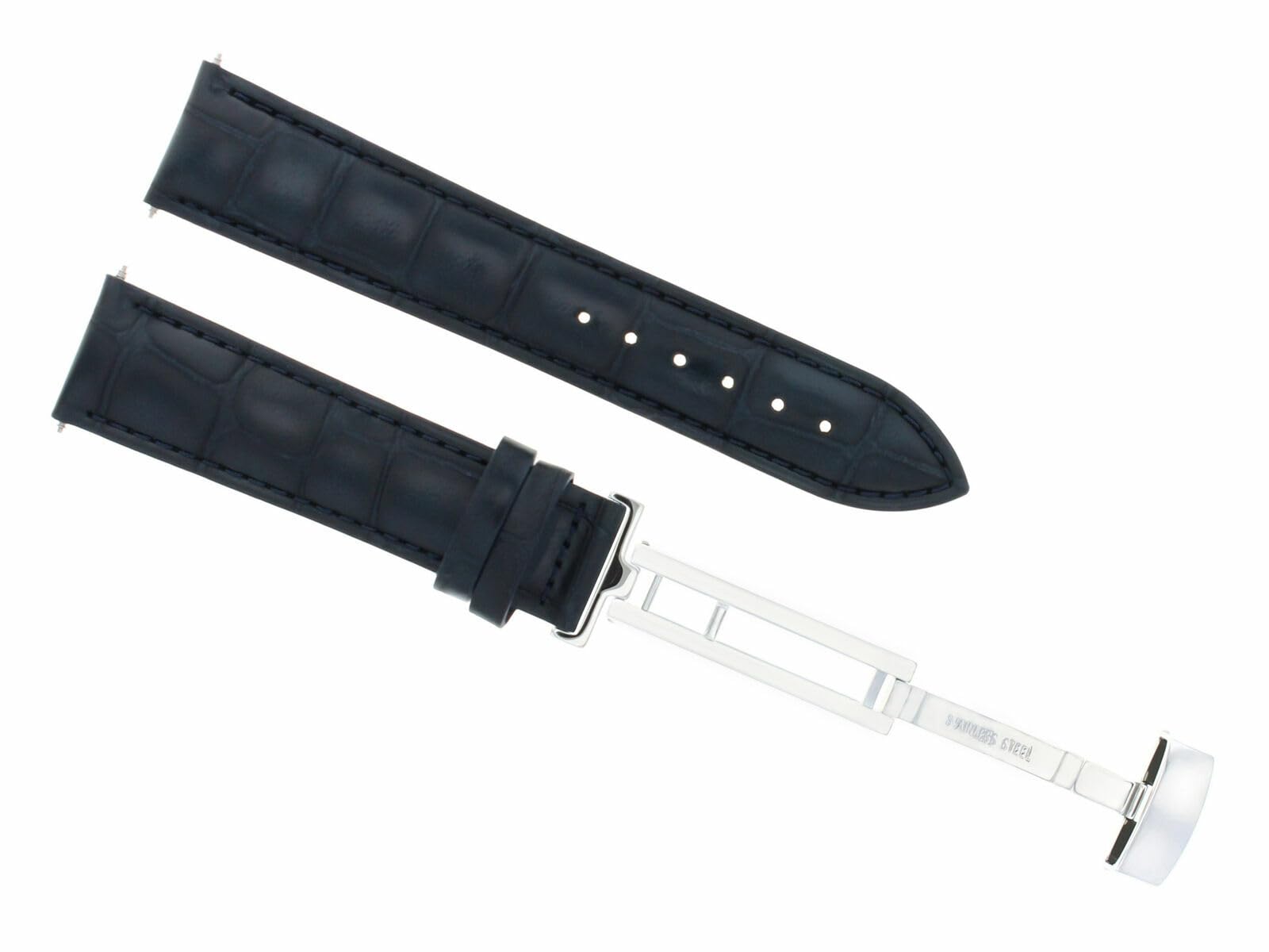 18mm Genuine Leather Watch Band Strap with Buckle - Compatible with Invicta Russian Diver Watches in Dark Blue | Replacement Strap for Men's & Women's Watches, Dress & Casual Wear