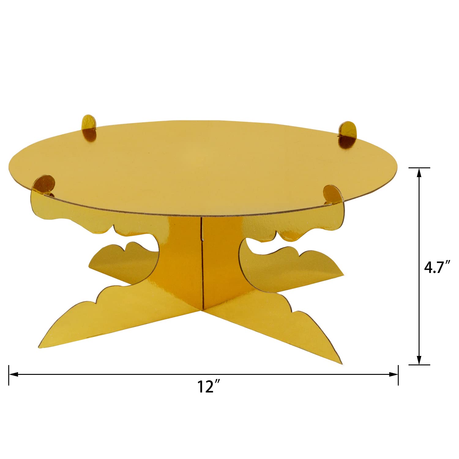 12 Inch Gold One Tier Cardboard Cupcake Stand - Sturdy Cake Stand for Birthday, Wedding & Party Dessert Displays - Perfect for Events, Baby Showers & Buffets