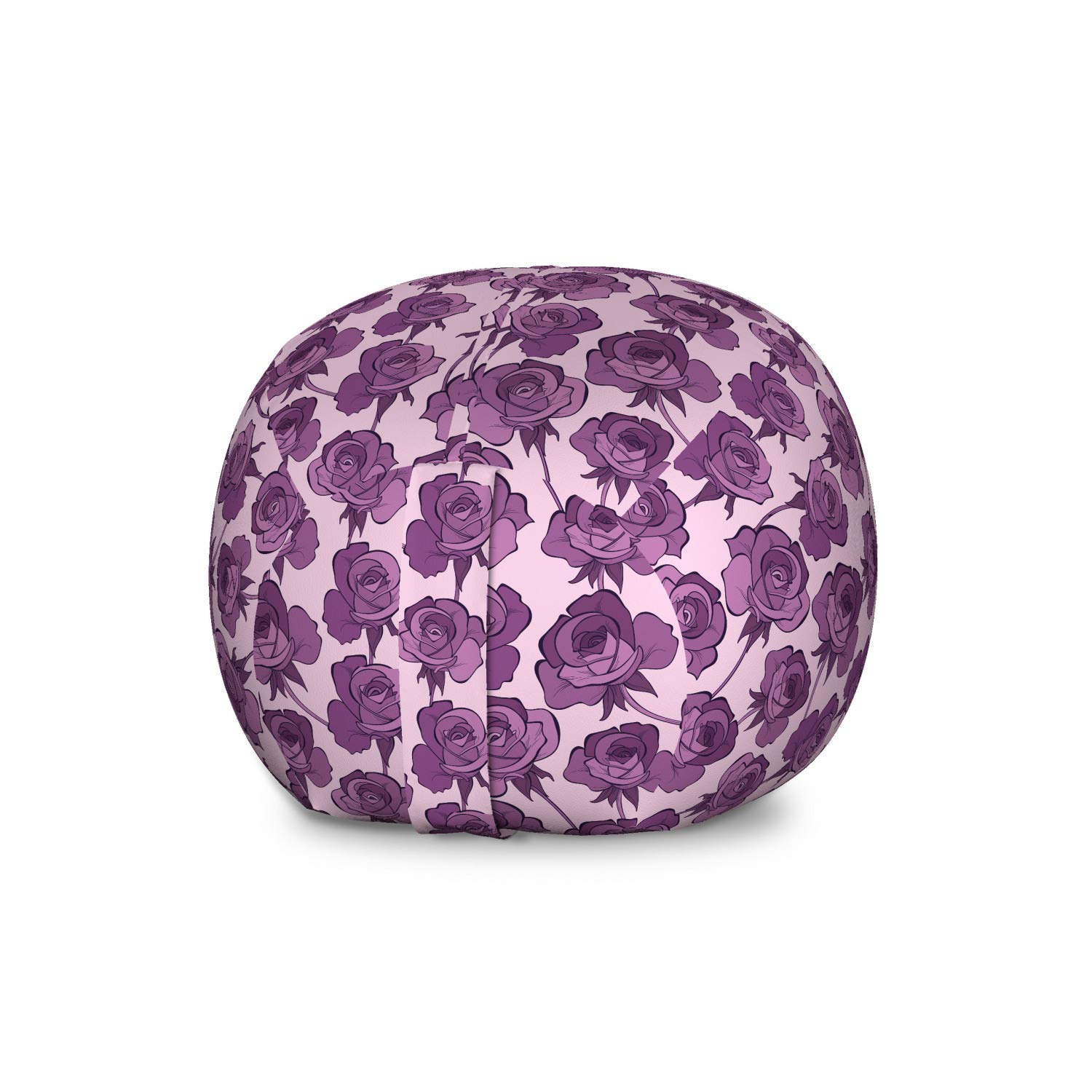 Ambesonne Floral Storage Toy Bag Chair - Large Washable Stuffed Animal Organizer with Romantic Roses & Violet Lilac Pattern (Eggplant Mauve) | Perfect for Kids' Room, Nursery, Playroom & Home Organization