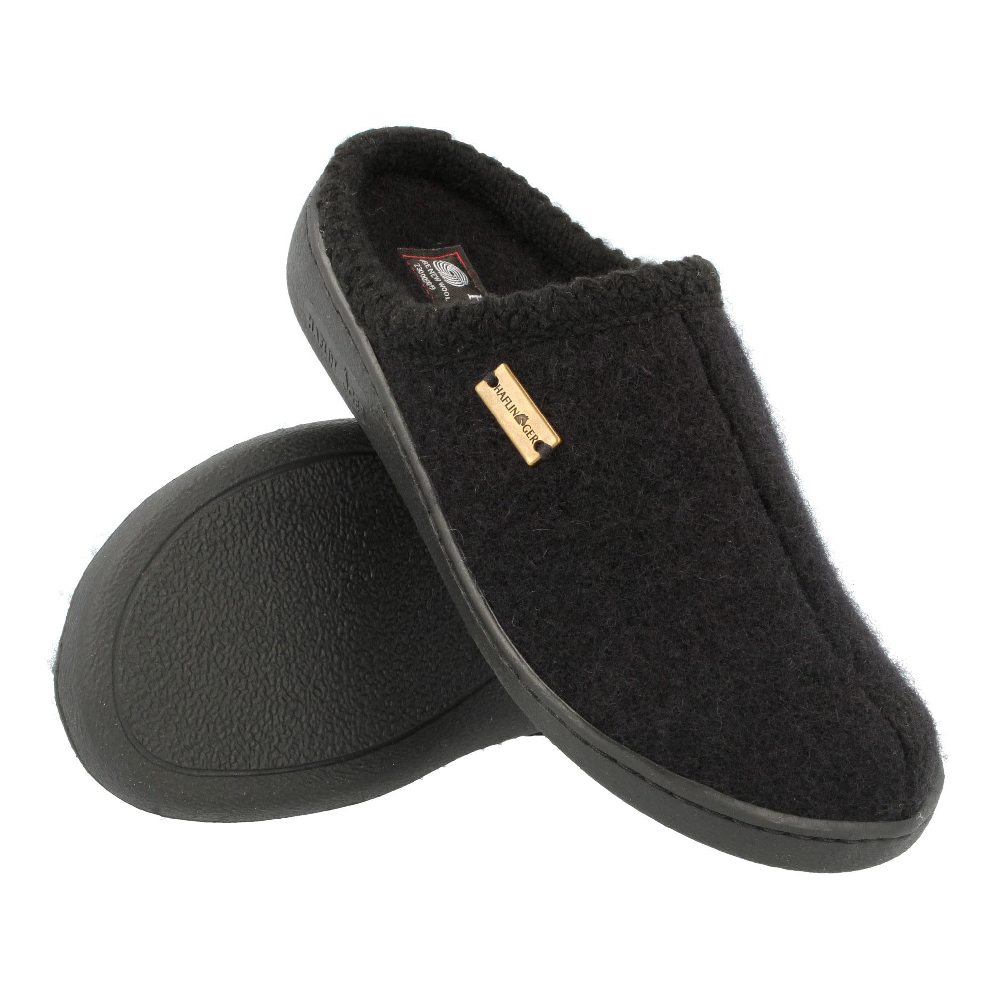 HAFLINGER Unisex AT Wool Hard Sole Slippers - Warm & Comfortable Indoor/Outdoor House Shoes for Men & Women - Perfect for Winter, Home, Office & Relaxation