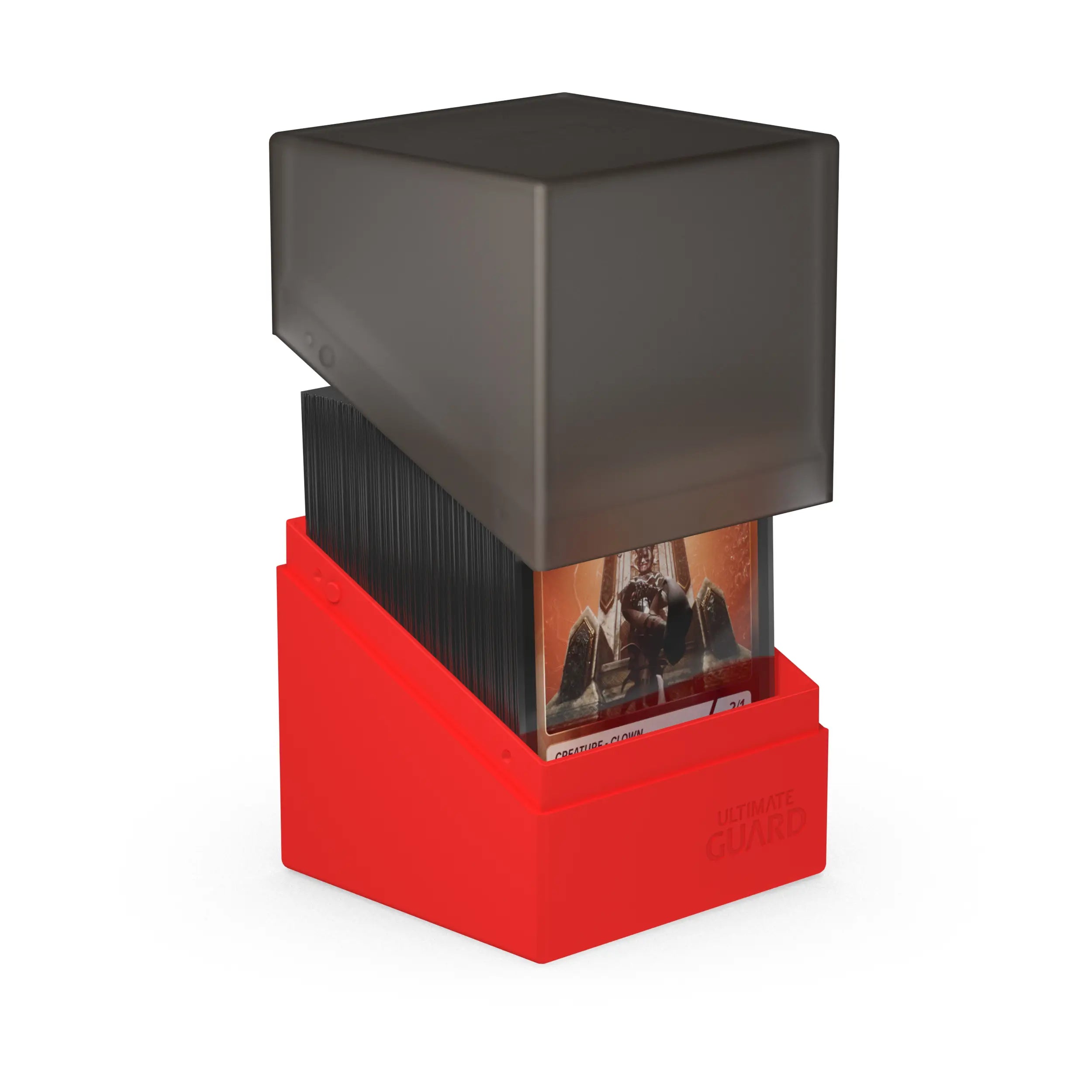 Boulder 100+ Deck Box - Synergy Black/Red - Premium Card Storage for MTG, Pokemon, and Yu-Gi-Oh! - Perfect for Gaming Tournaments and Collectors