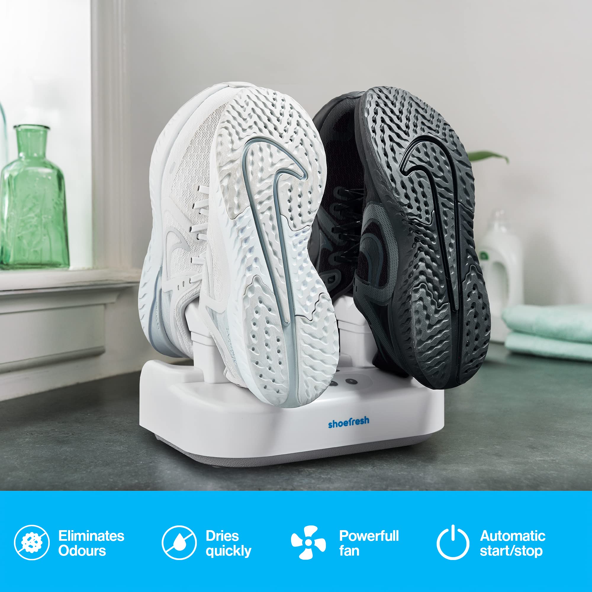 Shoefresh Electric Shoe & Boot Dryer with Deodorizer - Odor Eliminator for Shoes, Boots & Gloves - Perfect for Gym, Hiking & Outdoor Activities
