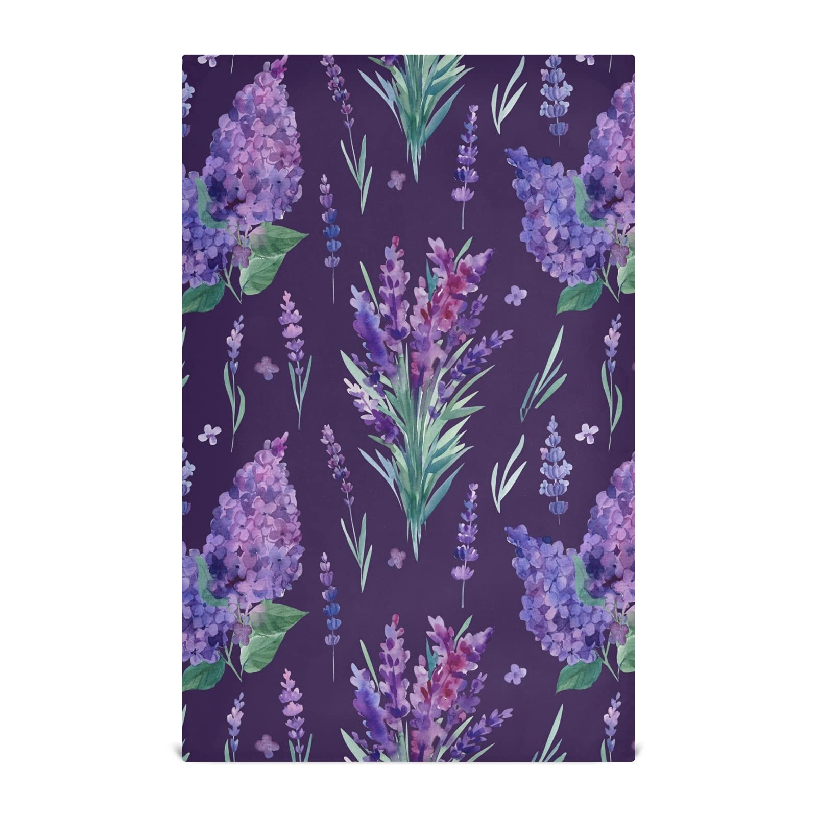 ALAZA Lavender Flowers Purple Floral Kitchen Towels - Super Absorbent Dishcloths, Soft Hand Towels & Bar Towels (28x18 Inches) for Cooking, Cleaning & Home Decor