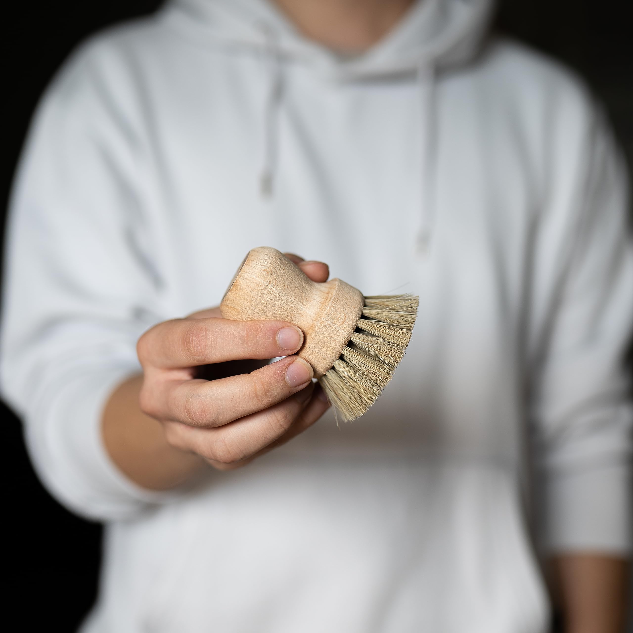 Premium Wooden Mushroom Brush by Chinchilla® - Natural & Sustainable Kitchen Brush for Cleaning Mushrooms, Vegetables & More | Eco-Friendly Cleaning Tool for Chefs, Home Cooks & Food Prep