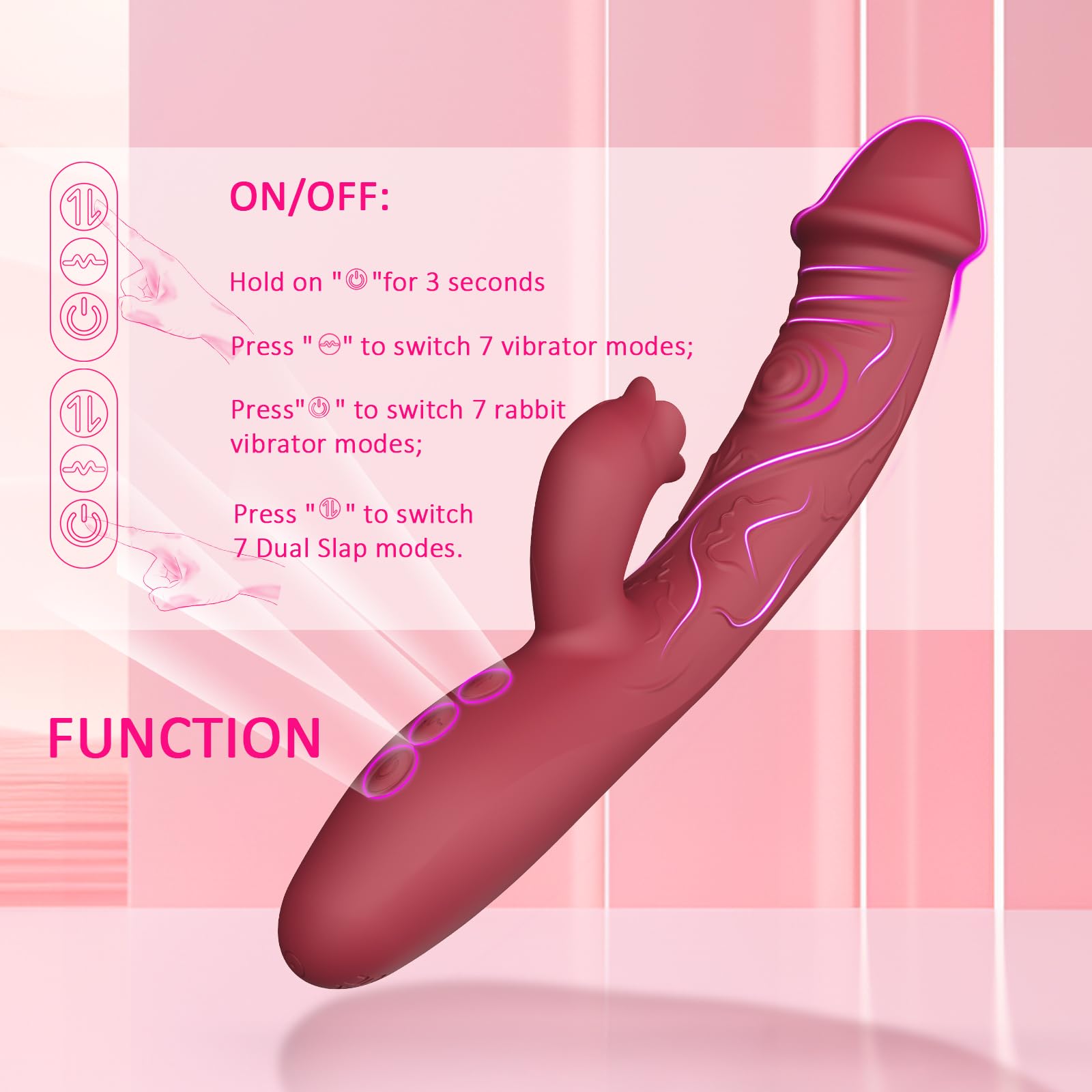 Godemichets Remote Control Vibrating Strap-On Dildo for Couples - Powerful Clitoral Stimulator & Thrusting Massager - Hands-Free Wearable Sex Toy for Women - Long Distance Play, BDSM, Couples Fun & Solo Pleasure