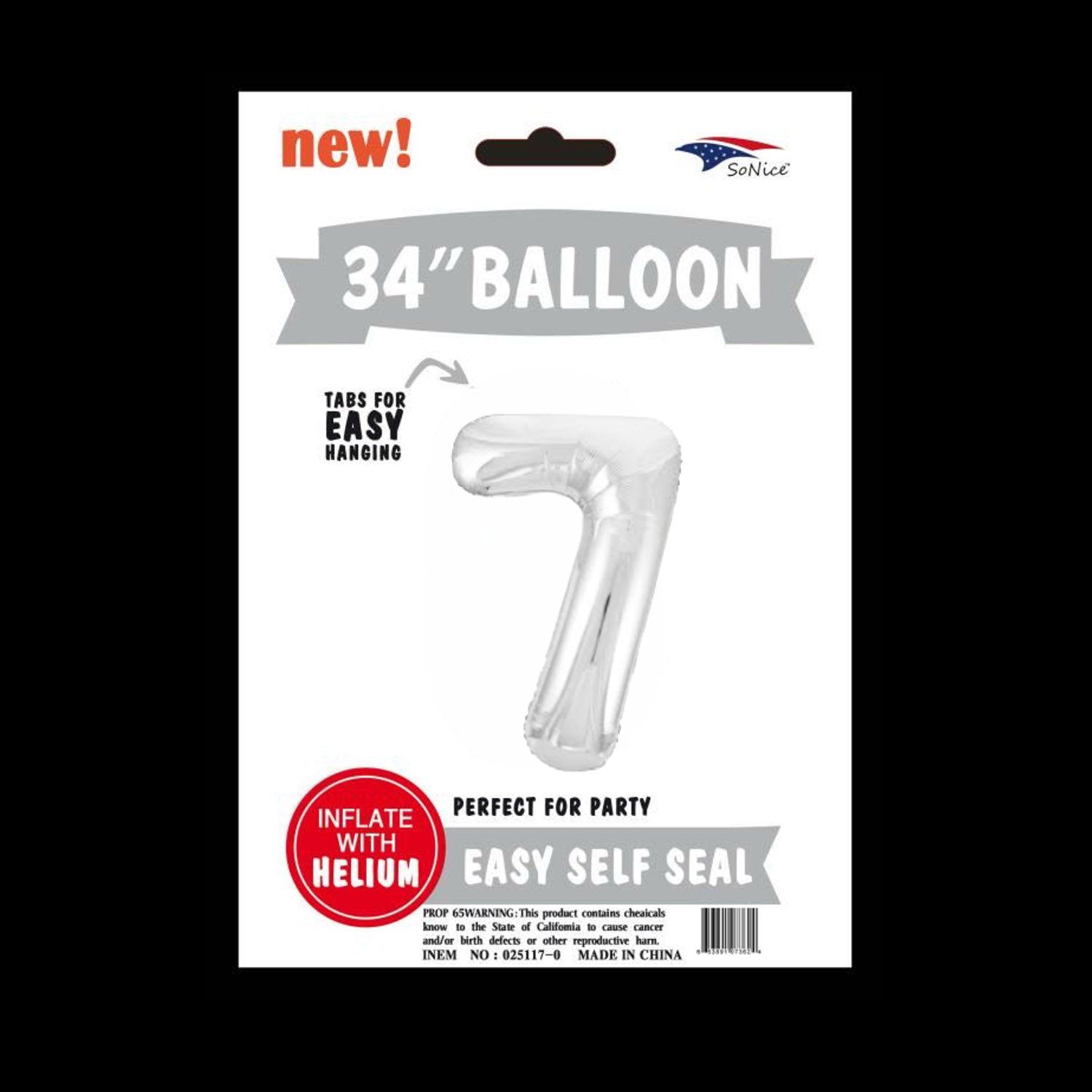 34 Inch Silver Number 7 Foil Balloons for Birthday Party Decorations | Party Supplies | Celebration Decor