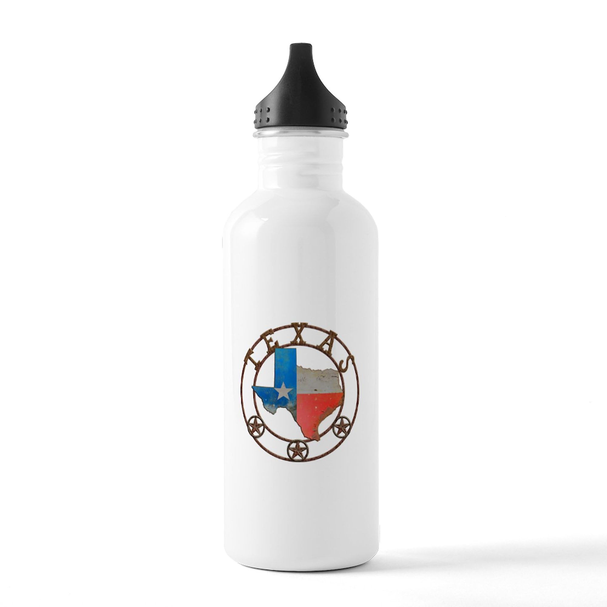 Texas Wrought Iron Barn Art Stainless Steel Water Bottle - 1.0L (34 oz) Insulated Thermos for Hiking, Camping & Outdoor Adventures - CafePress