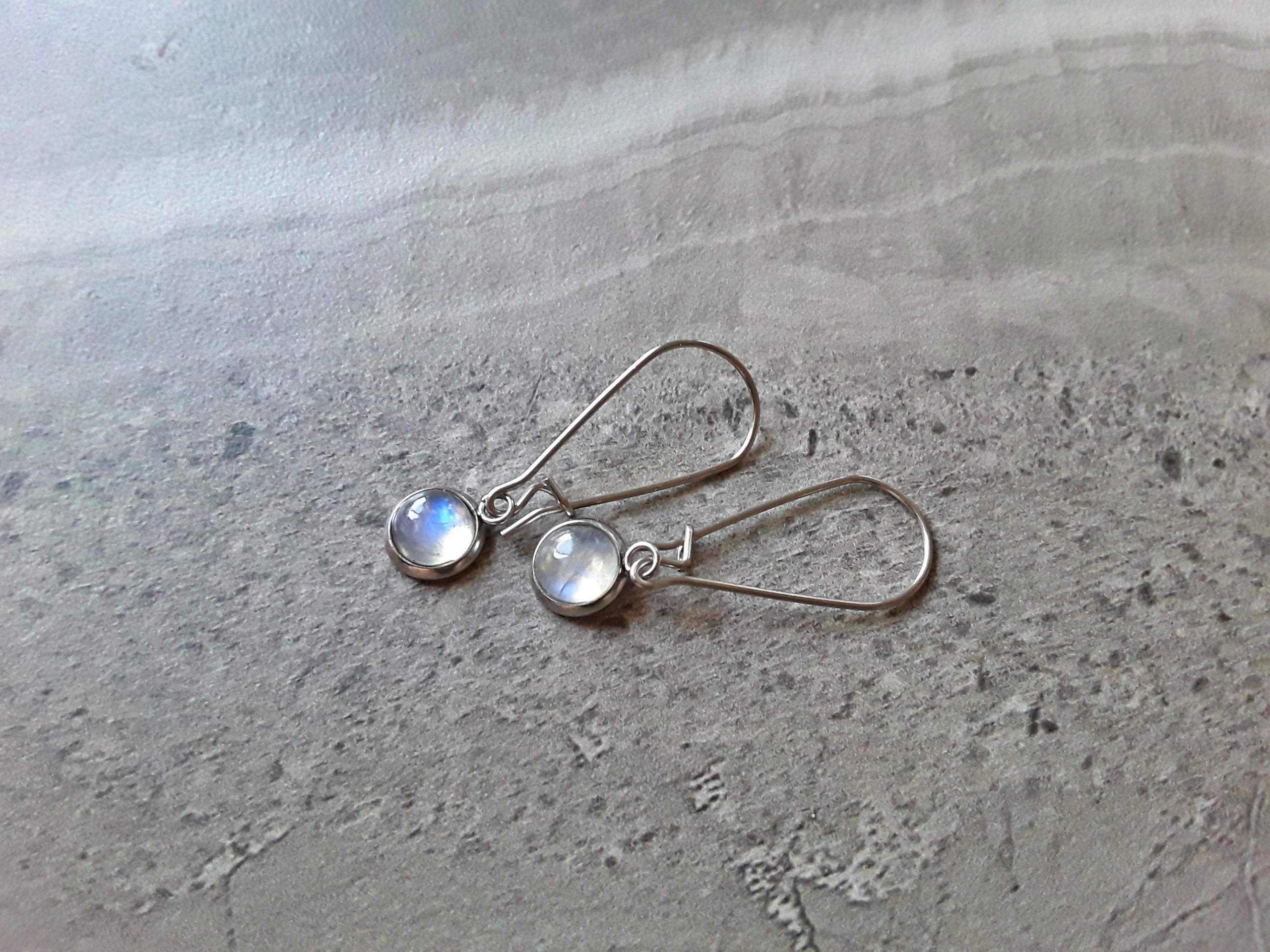 Moonstone June Birthstone Petite Kidney Hook Earrings - Stainless Steel Jewelry for Women - Perfect Gift for Birthday, Anniversary & Special Occasions