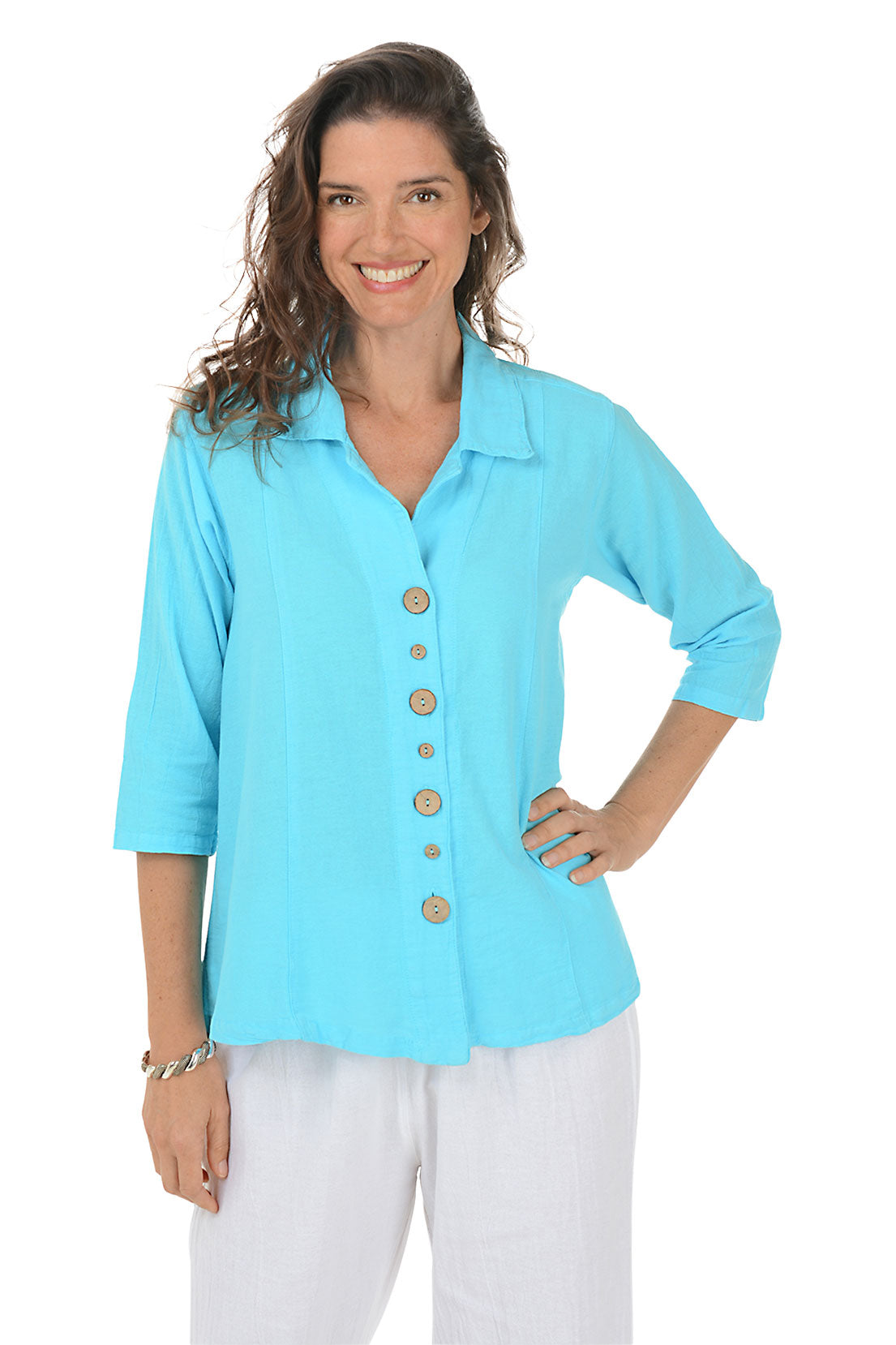 Button Front Crinkle Shirt for Women - Stylish Casual Blouse with Wrinkle Texture - Perfect for Office, Date Night & Summer Outfits