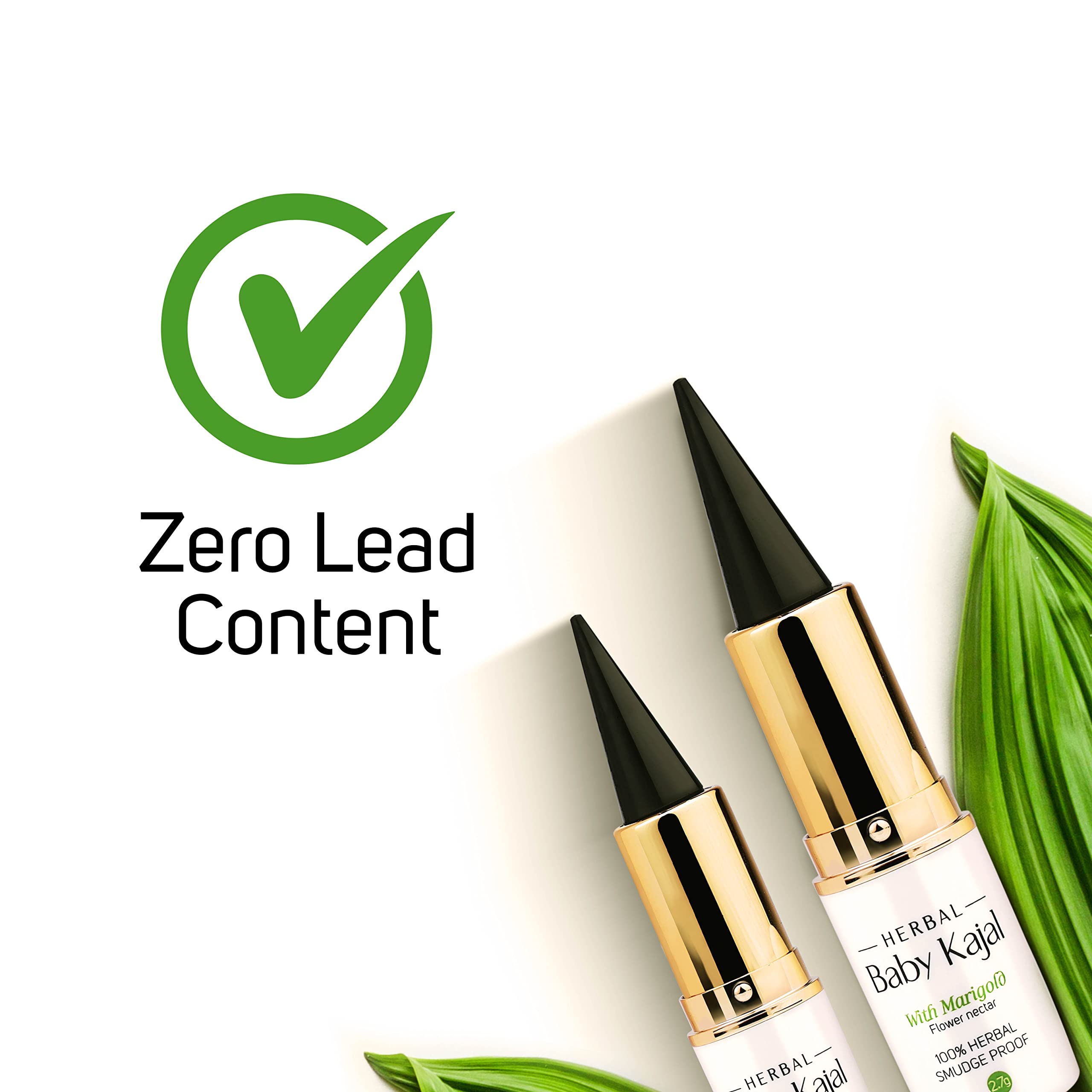 Farmherbs 100% Natural Organic Baby Kajal Stick - Lead-Free, Hypoallergenic, Made with Premium Olive Wax & Pure Marigold | Smudge-Proof, Chemical-Free, Preservative-Free | Safe for Newborns & Infants | Perfect for Daily Use, Special Occasions & Gentle Eye Care