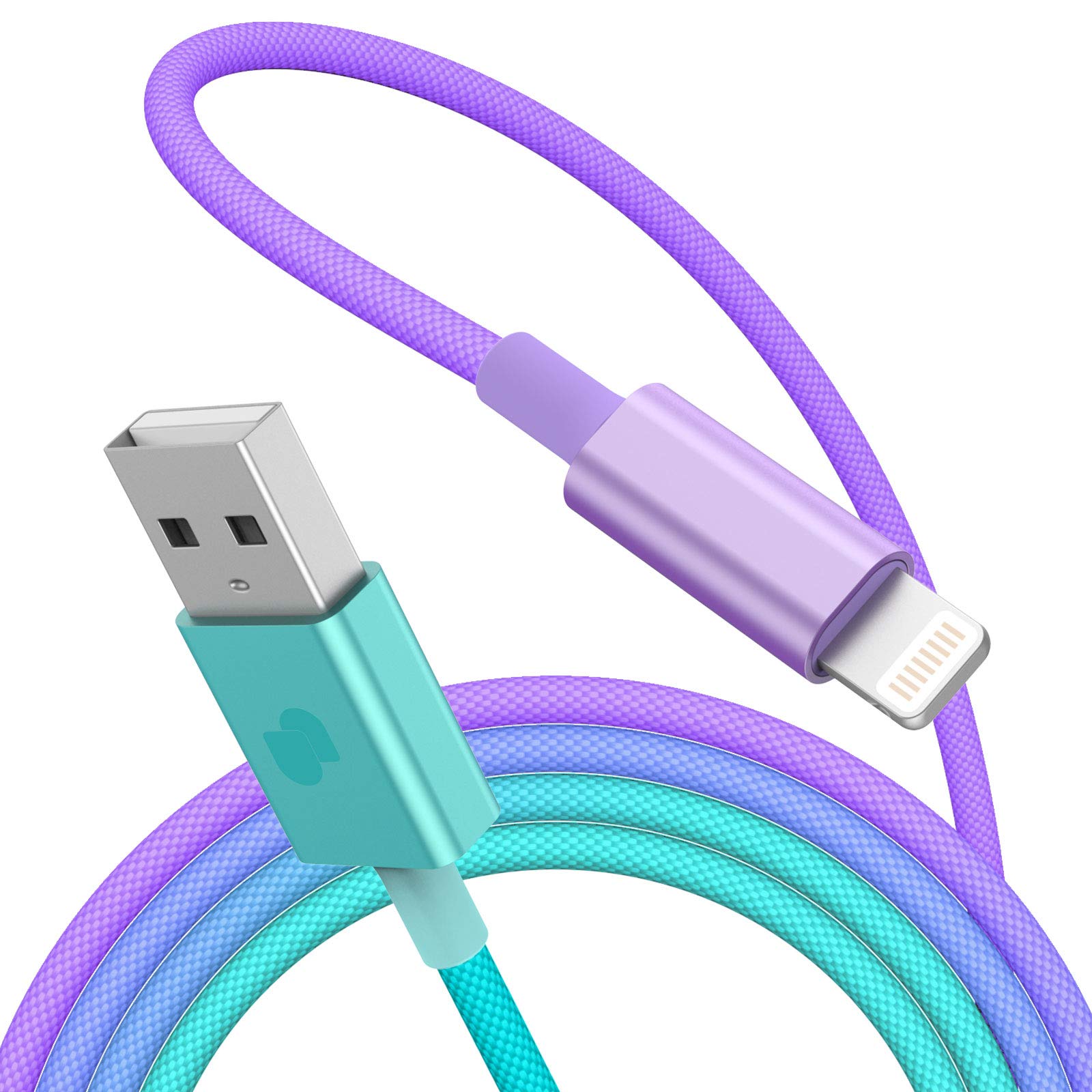 MFi Certified Lightning Cable - Durable Nylon Braided iPhone Charger (3.3ft/1m) USB A to Lightning Cable for iPhone 14/13/12/11/X/8 & More - Fast Charging & Data Sync - Perfect for Home, Office & Travel (Blue)