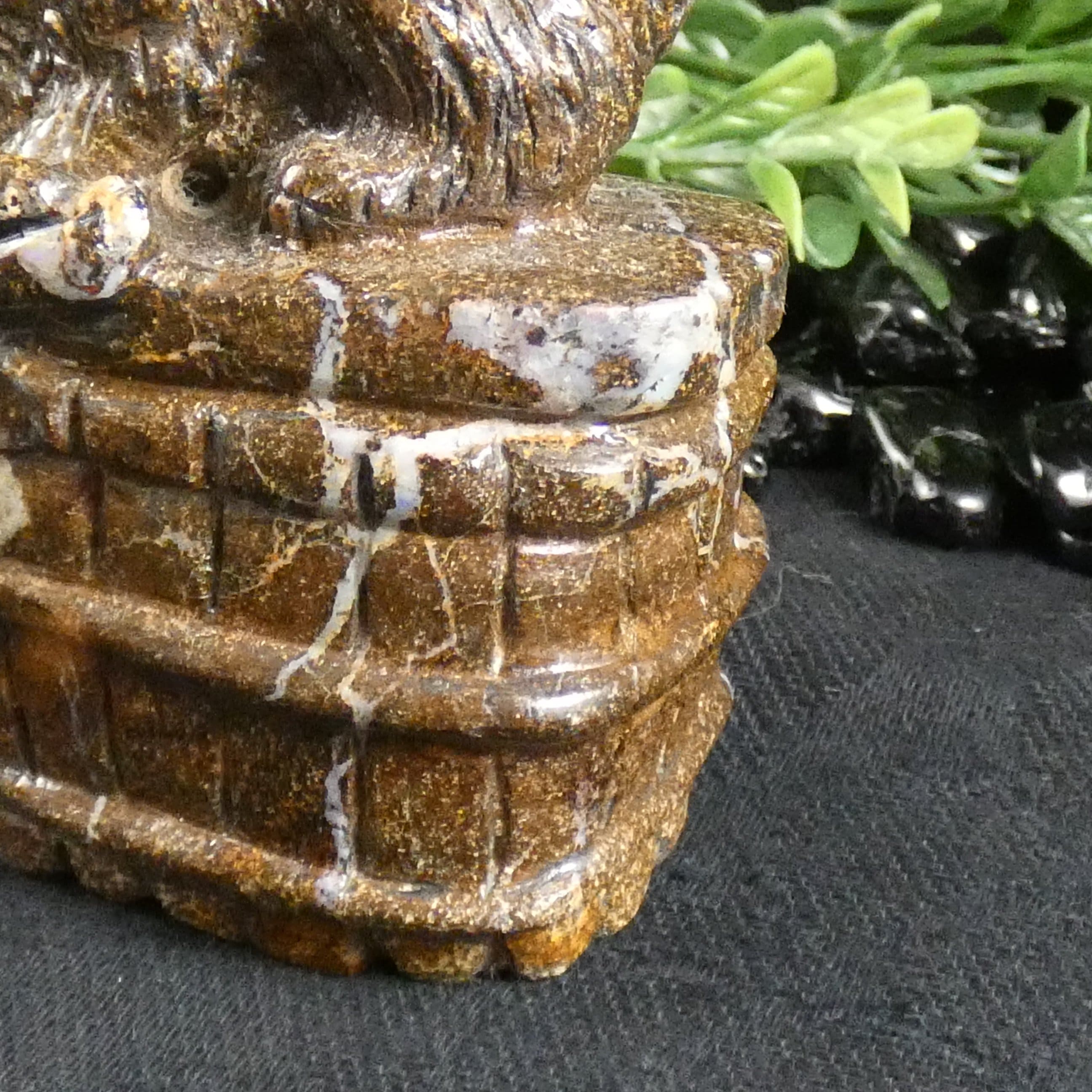 Natural Boulder Opal Fox Carving - Handcrafted Gemstone Animal Sculpture for Home Decor, Gift & Collection | Perfect for Feng Shui, Office Desk & Spiritual Healing