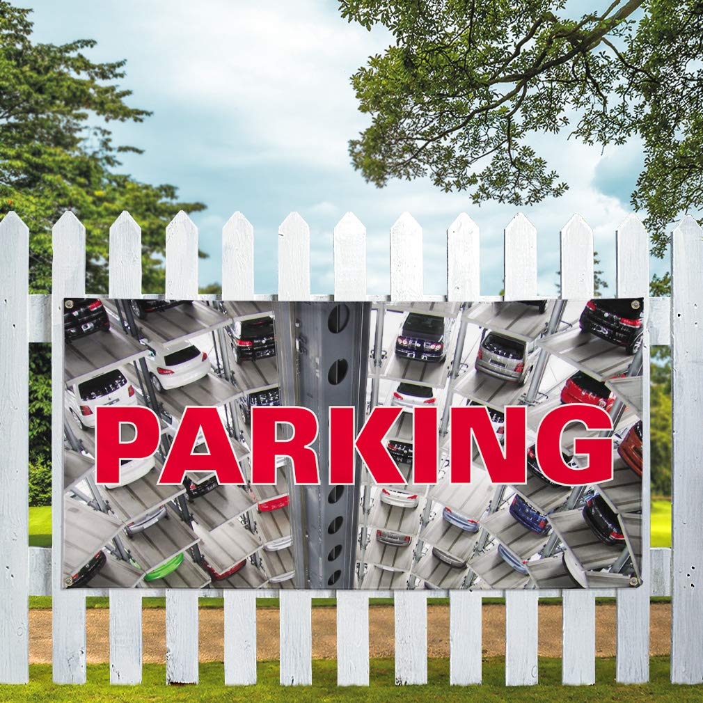 Vinyl Banner 48x96 Inches - Heavy Duty Weatherproof Outdoor Sign with 8 Grommets for Parking, Business Advertising, Yard & Industrial Use | Perfect for Events, Construction Sites & Store Promotions