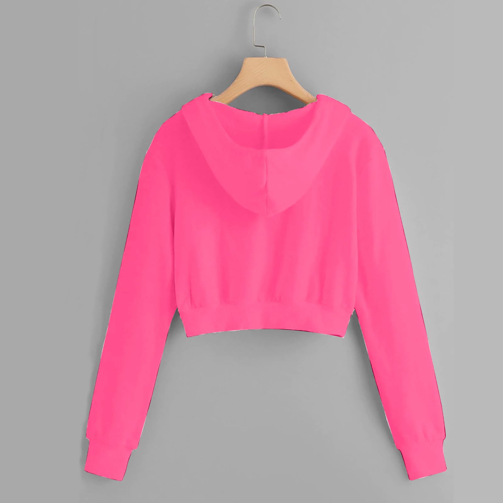 Cute Y2K Cropped Zip Up Hoodies for Teen Girls - Long Sleeve Lightweight Hooded Sweatshirt Jacket for Fall, Perfect for Casual Outfits and Layering