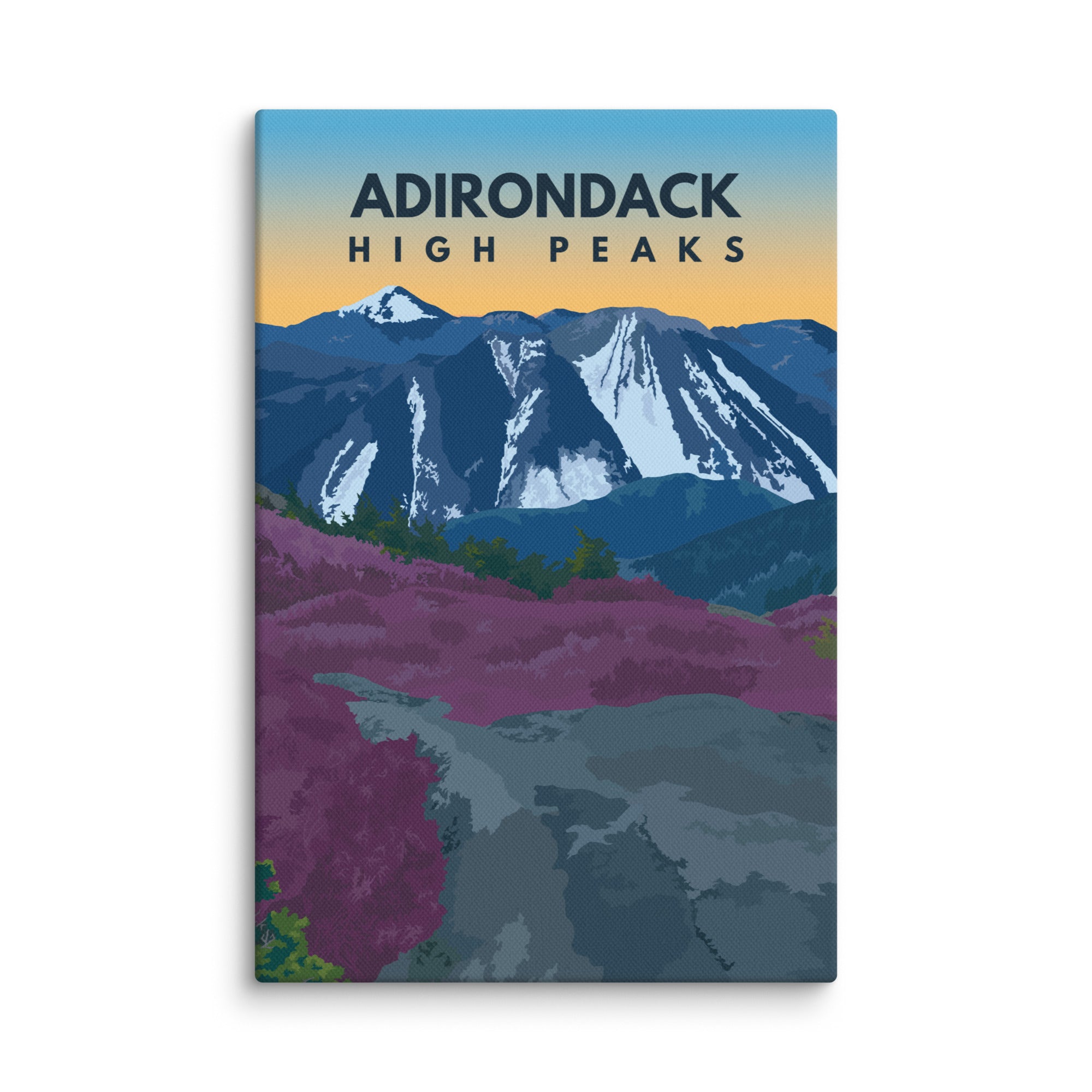 ADK High Peaks Canvas Wall Art - Premium Nature Landscape Print for Home & Office Decor | Perfect for Living Room, Bedroom or Cabin Wall Decor