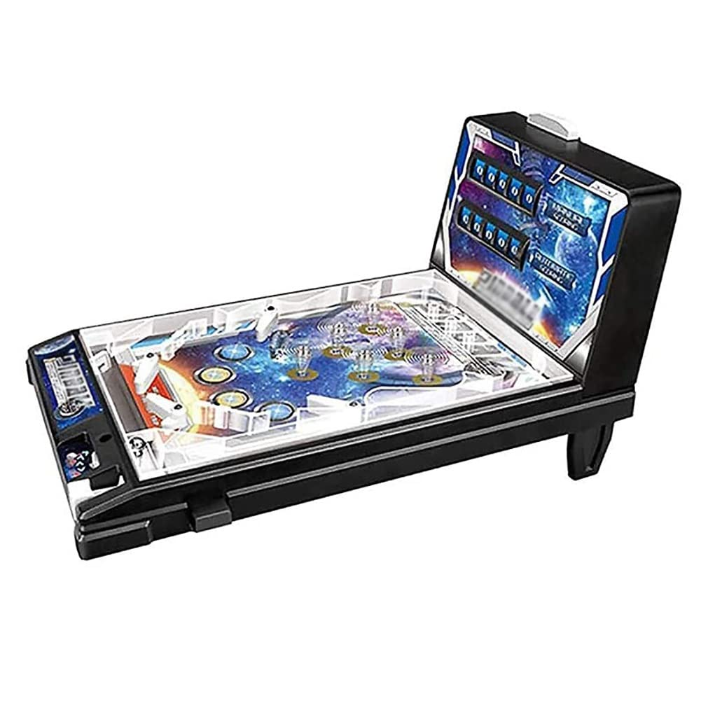 YYHJ Mini Pinball Machine - Space Themed Tabletop Arcade Game with LED Lights, Music & Scorer | Retro Electronic Toy for Kids & Adults | Perfect Birthday Gift for Game Lovers | Fun for Home, Office & Game Room Entertainment