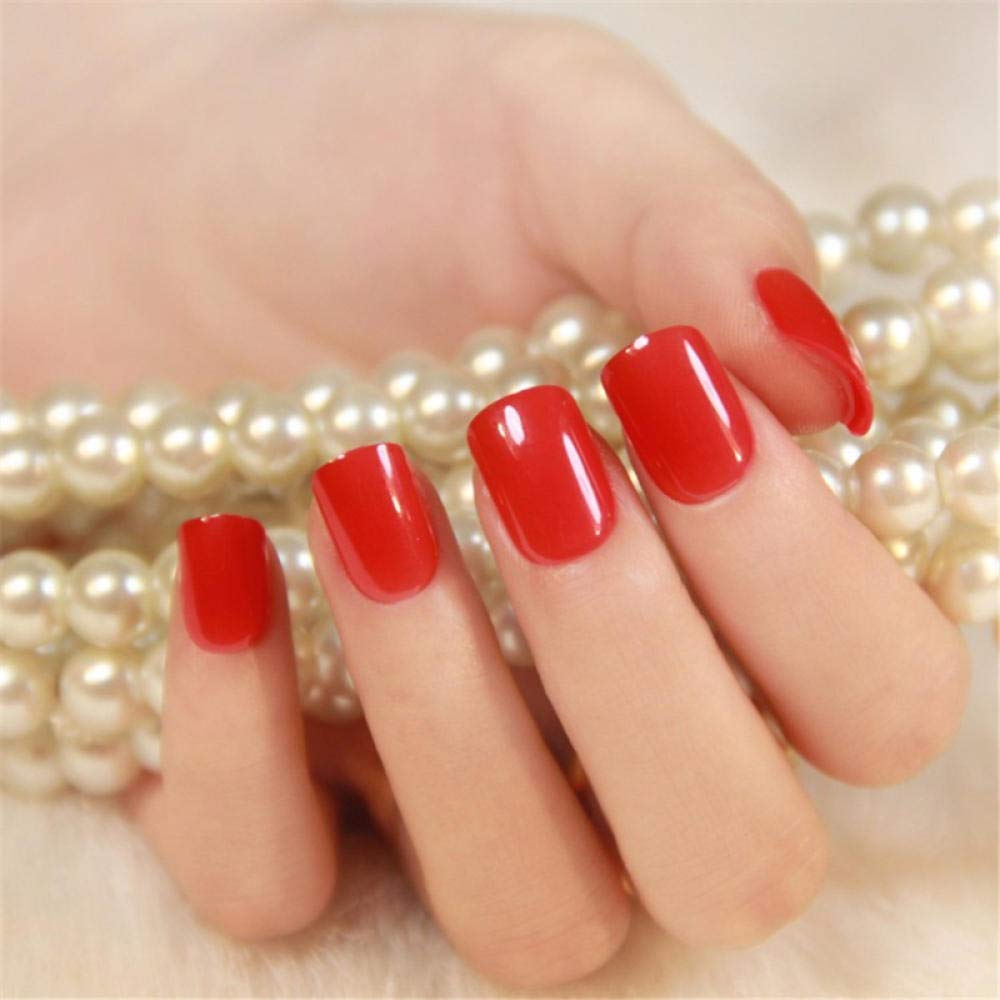 HUJL False Nails - Oval Fake Nails with Metallic Colors, Full Coverage Artificial Nails for Manicure | Press-on Nail Art Designs for Parties, Weddings & Special Occasions