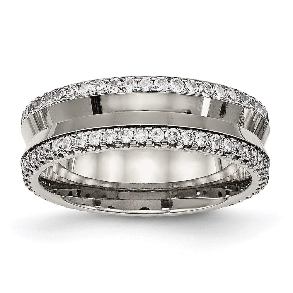 Elegant Titanium Cubic Zirconia Ring for Women - Durable & Hypoallergenic Fine Jewelry - Perfect Gift for Anniversary, Engagement & Special Occasions