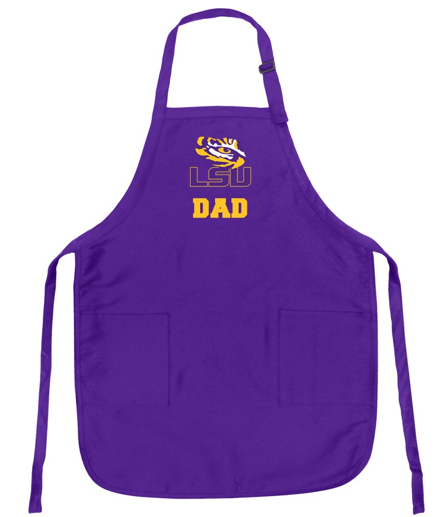 LSU Dad Aprons - Premium Quality, Made in USA - Perfect for BBQ, Grilling, Cooking & Tailgating Gifts