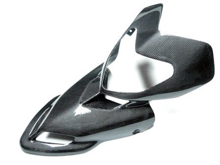 Ducati Hypermotard 1100 1100s (2008-2012) & Hypermotard 796 (2010-2012) Carbon Fiber Front Fairing Headlight Cowling Replacement - 1x1 Plain Black for Street Racing & Motorcycle Customization