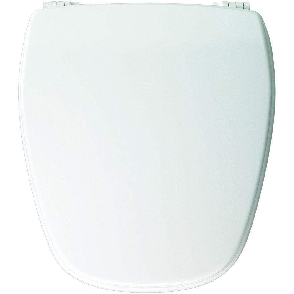 Bemis Church Round Closed Front Toilet Seat in White 819334 - Durable & Comfortable Toilet Seat for Bathroom, Home, and Commercial Use