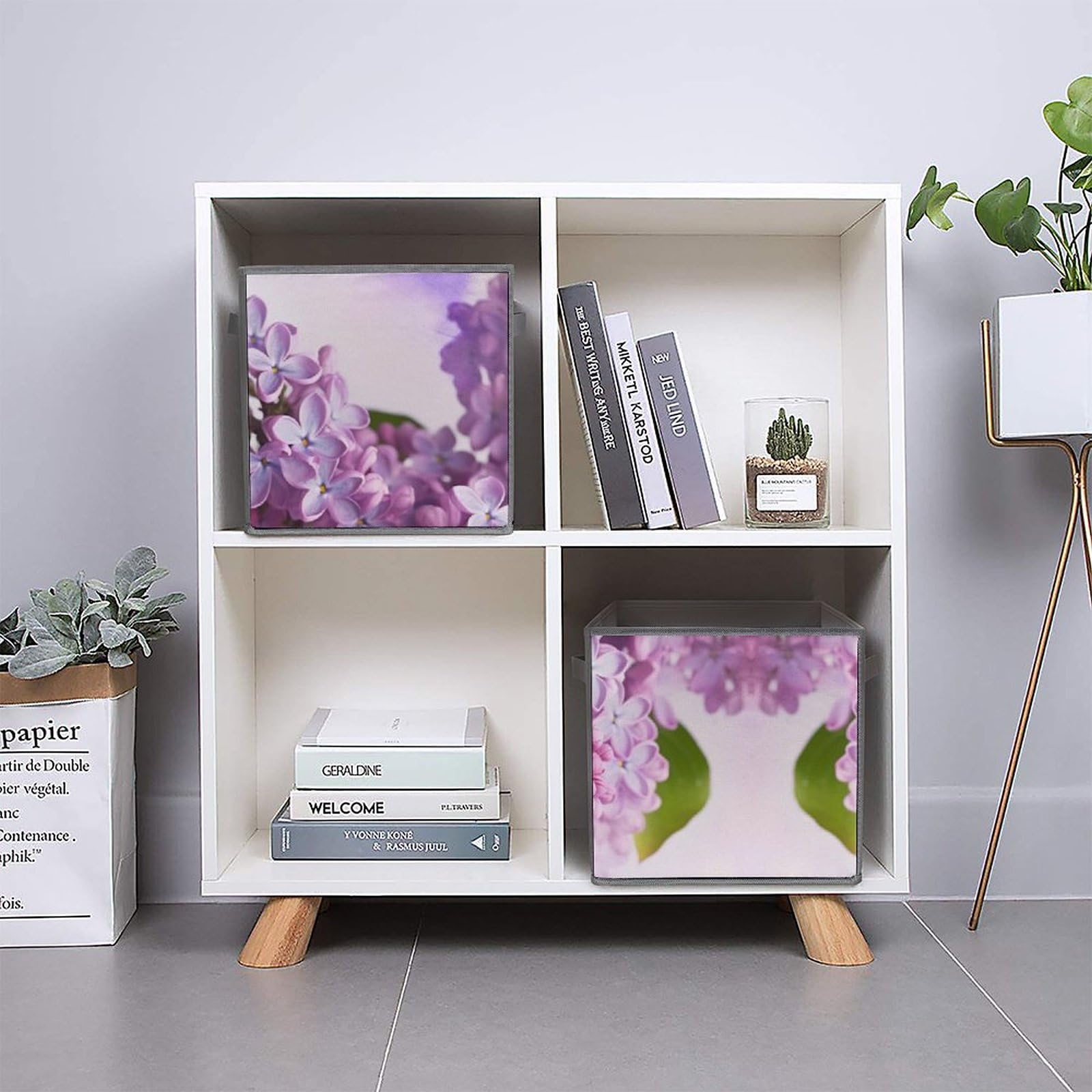 6-Pack Lilac Collapsible Storage Bins with Handles - Large Fabric Storage Baskets for Closet, Bedroom & Home Organization - Perfect for Clothes, Toys, Blankets & Household Items