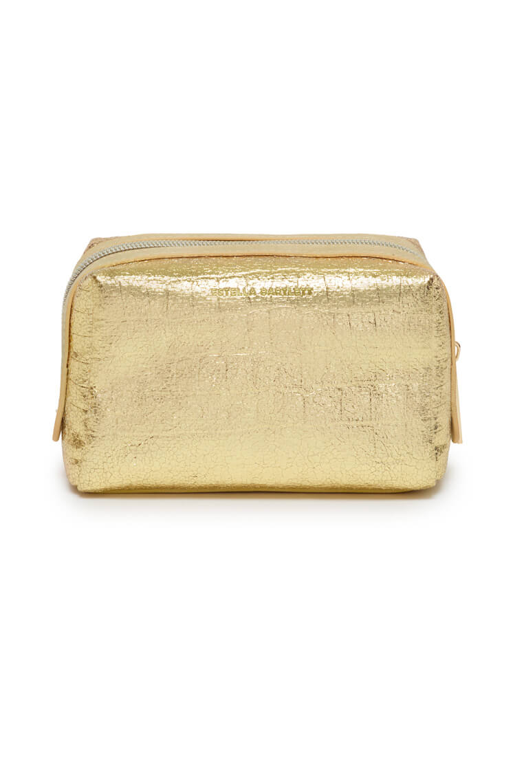 Metallic Embossed Gold Makeup Bag by Croc - EBP4963 | Perfect for Travel, Gym & Everyday Essentials Storage