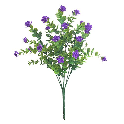 Realistic Eugali Rose Green Bonsai Artificial Flower - Home Decor, Photography Prop, Plastic Rose Plant for Living Room, Office Desk & Wedding Centerpiece Decoration