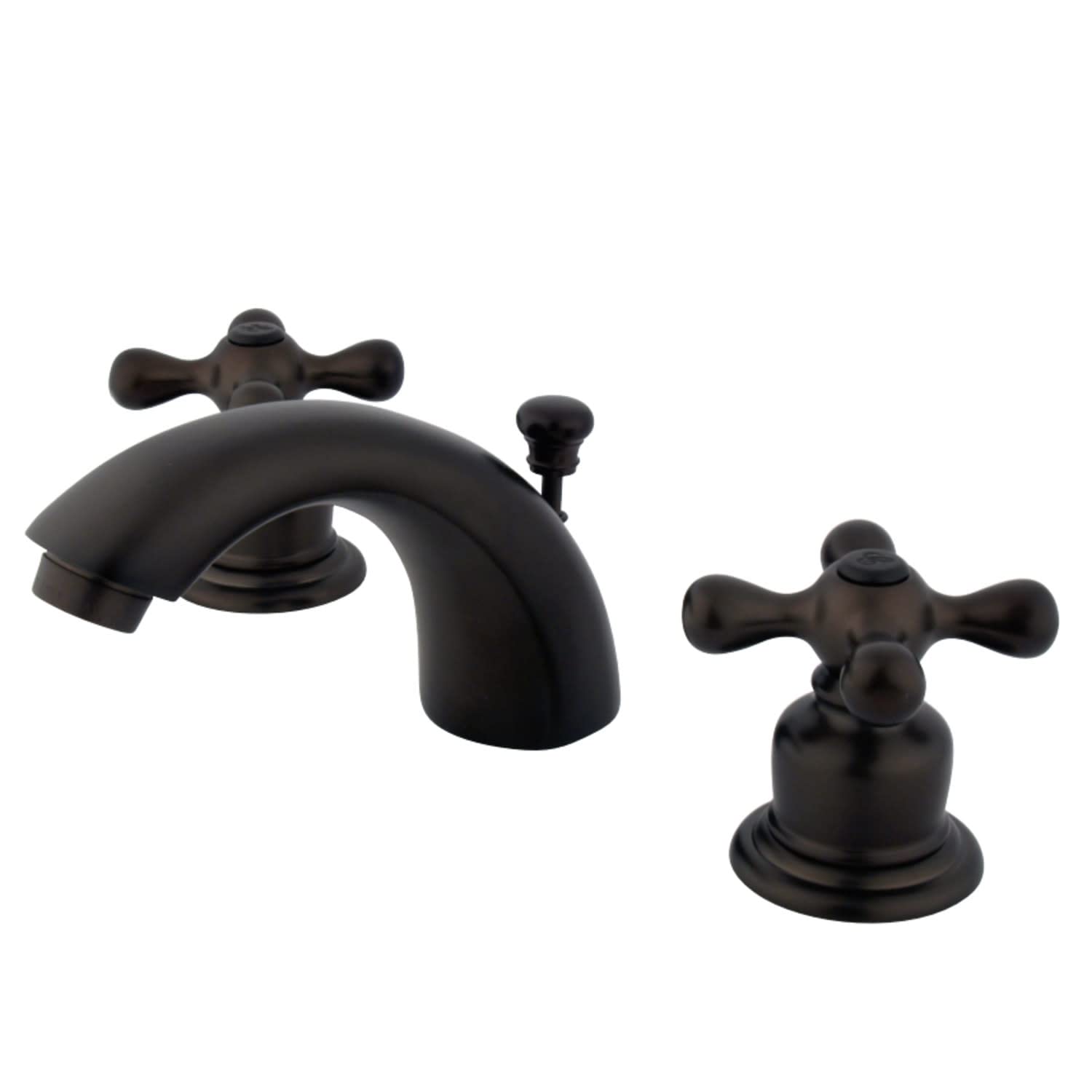 Kingston Brass KB945AX Victorian Mini Widespread Bathroom Faucet - Oil Rubbed Bronze Finish, 4-Inch Adjustable Center, Metal Cross Handle - Perfect for Vintage Style Bathroom Vanities and Powder Rooms