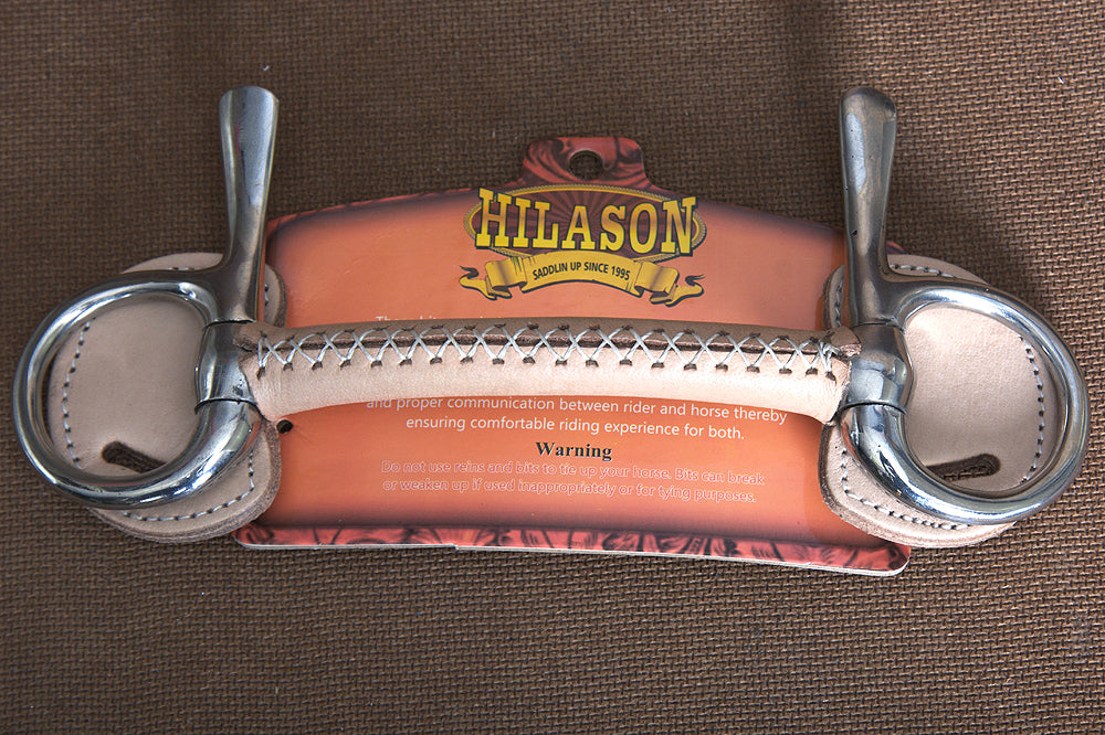 Hilason Western Trotting Leather Covered Mullen Mouth Horse Bit for Training & Riding – Durable & Comfortable Equestrian Equipment for Trail Riding & Show Events